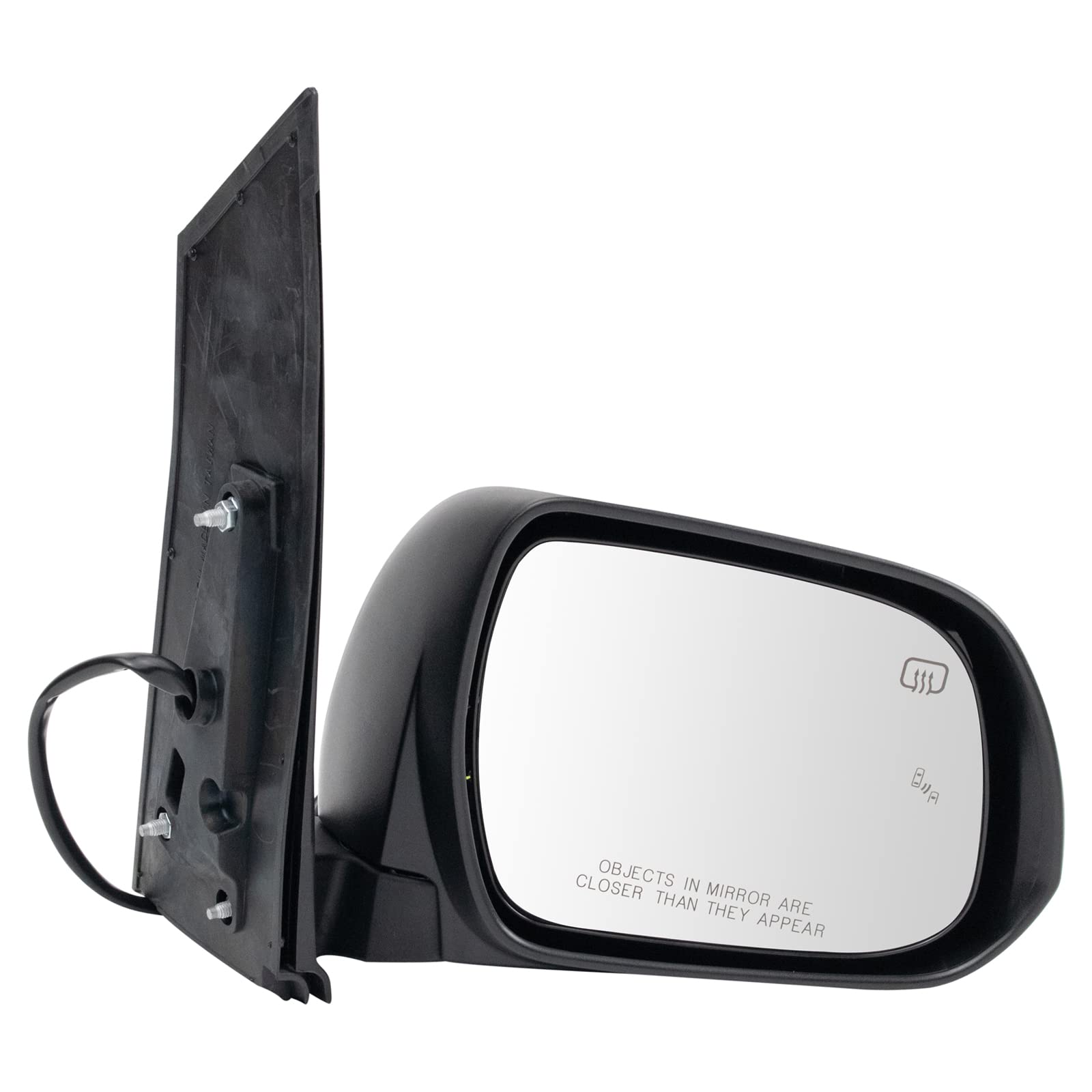 TRQ Heated Right Side Mirror Replacement for 2018-2020 Toyota Sienna (Passenger Side) - No Memory, No Spotter Mirror - Part# TO1321412 | Perfect for Winter Driving & Enhanced Safety