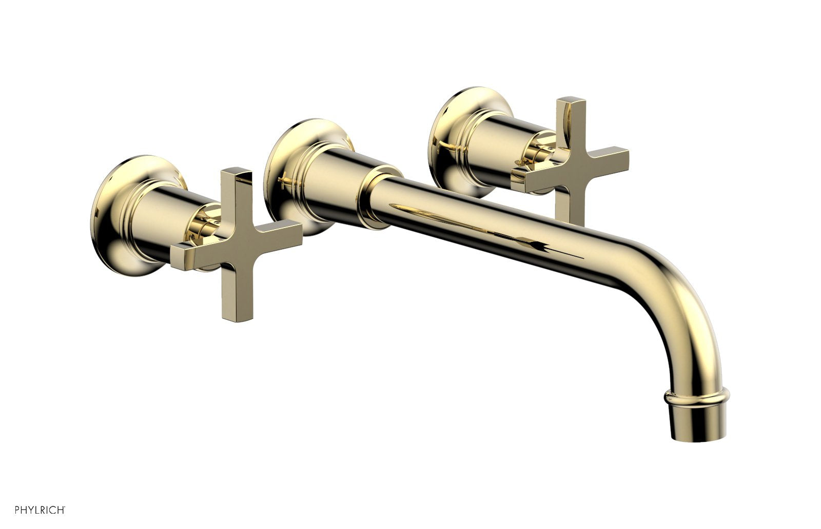 HEX MODERN Wall Mounted Lavatory Faucet Set with 10-Inch Spout and Cross Handles - Model 501 13 10 - Perfect for Bathroom Vanity, Powder Room & Modern Home Decor