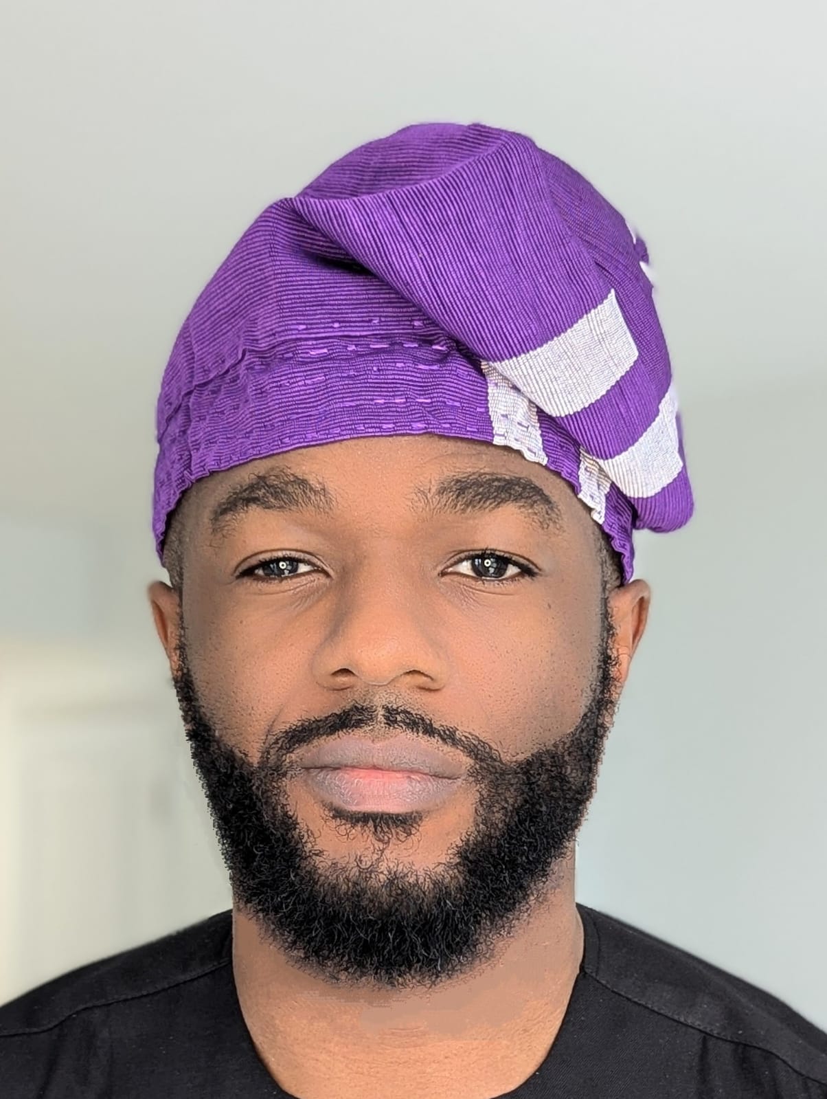 Authentic Purple Irewole Aso Oke Fila Kufi Cap - Traditional African Hat for Men (DPAHPS11) | Perfect for Weddings, Cultural Events & Special Occasions