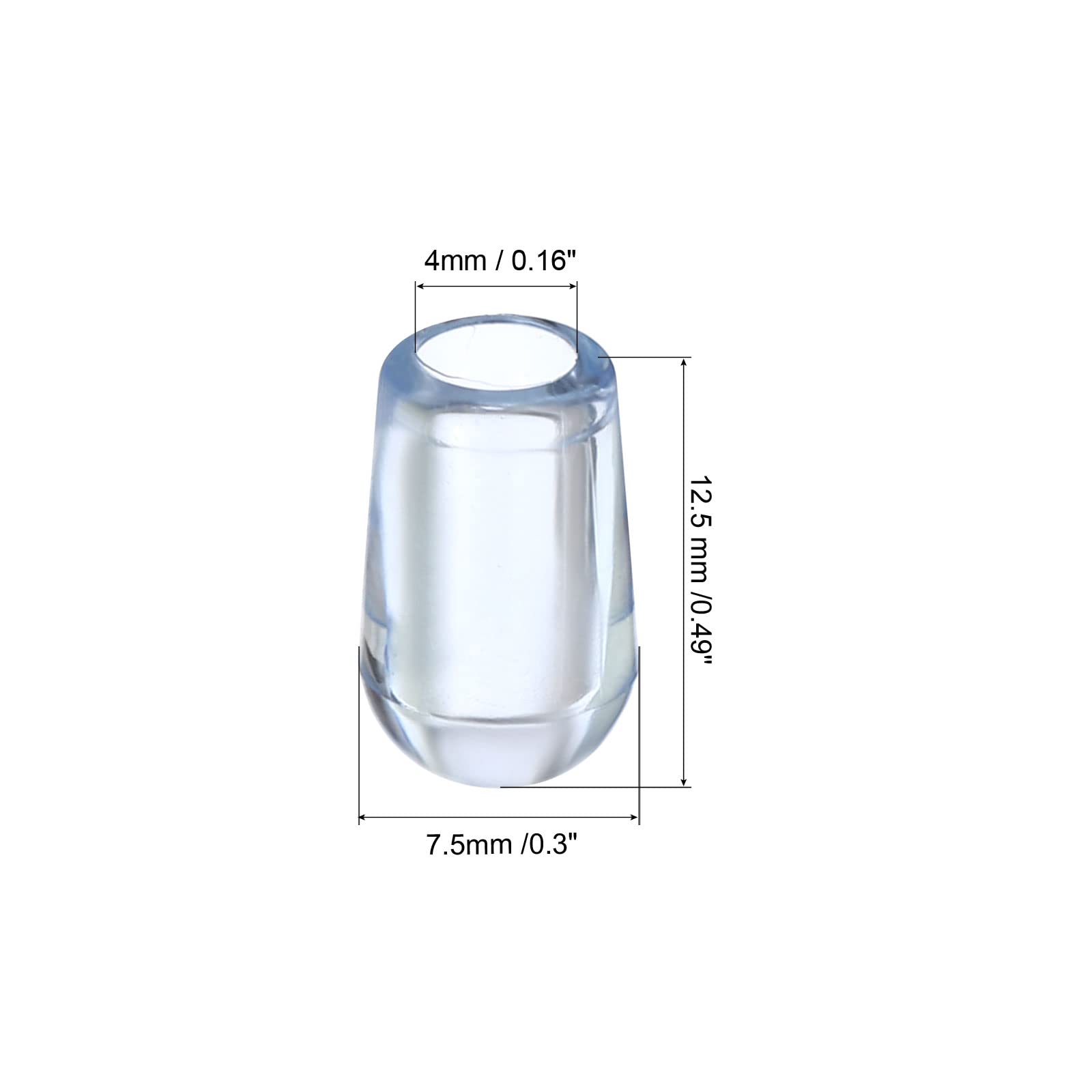 50 Pack PATIKIL Plastic Sink Rack Feet - 4mm ID x 7.5mm OD Clear Replacement Bumpers for Kitchen Sink Grid Protectors - Durable Wire Protectors for Sink Racks, Dish Racks & Countertop Organization