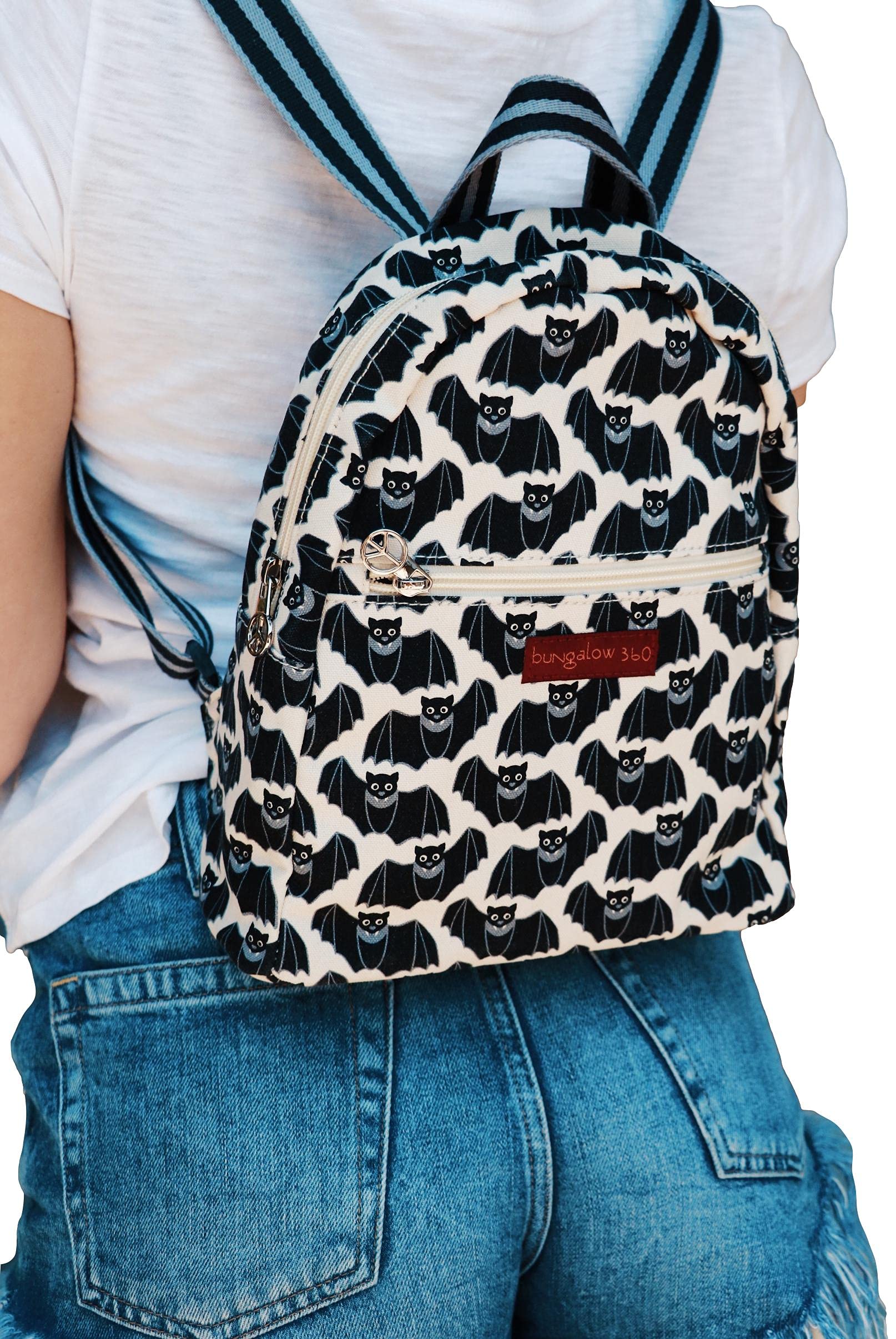Bungalow 360 Mini Backpack for Adults - Small BAT Design Lightweight Compact Daypack for Hiking, Travel & Everyday Use