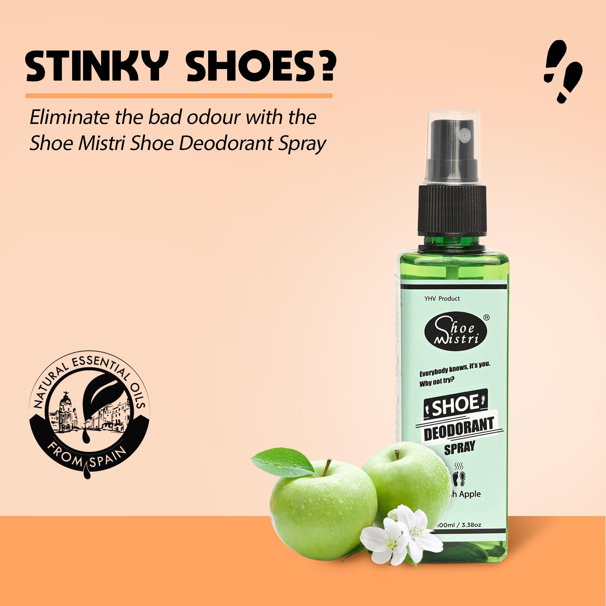 Natural Foot & Shoe Deodorant Spray - Eliminates Odor Causing Bacteria | Long-Lasting Shoe Odor Eliminator for Men & Women | Perfect for Gym Shoes, Work Boots & Daily Wear