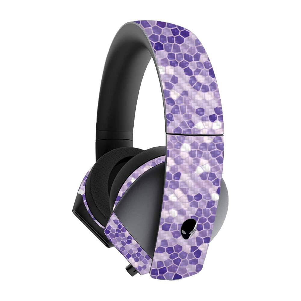 MightySkins Carbon Fiber Skin Cover for Alienware 7.1 Gaming Headset - Stained Glass Design | Protective & Durable Textured Vinyl Wrap | Easy to Apply, Remove & Reusable | Made in USA | Perfect for Gaming Setup, PC Accessories & Headset Protection