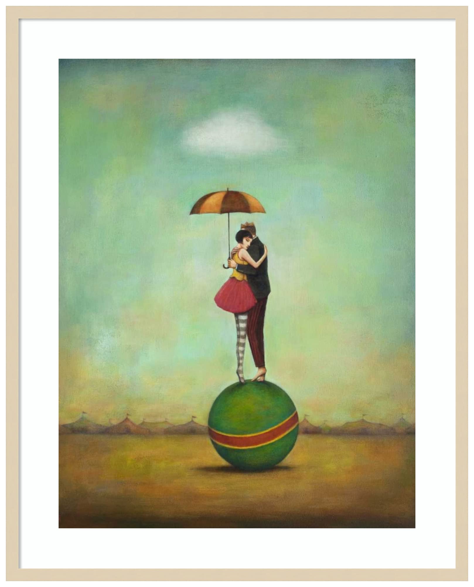 Amanti Art Framed Wall Art Print - 41x33 Circus Romance by Duy Huynh, Whimsical Entertainment Wall Decor, Large Canvas Painting for Living Room, Bedroom, Office | Perfect for Home & Office Decoration