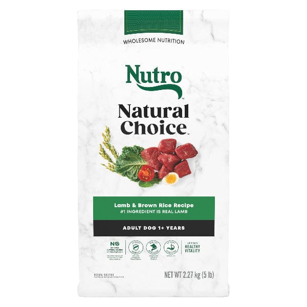 Nutro Natural Choice Lamb & Brown Rice Adult Dry Dog Food - Premium High Protein Dog Food for Adult Dogs - Ideal for Sensitive Stomachs & Healthy Digestion - Perfect for Daily Meals & Active Lifestyles