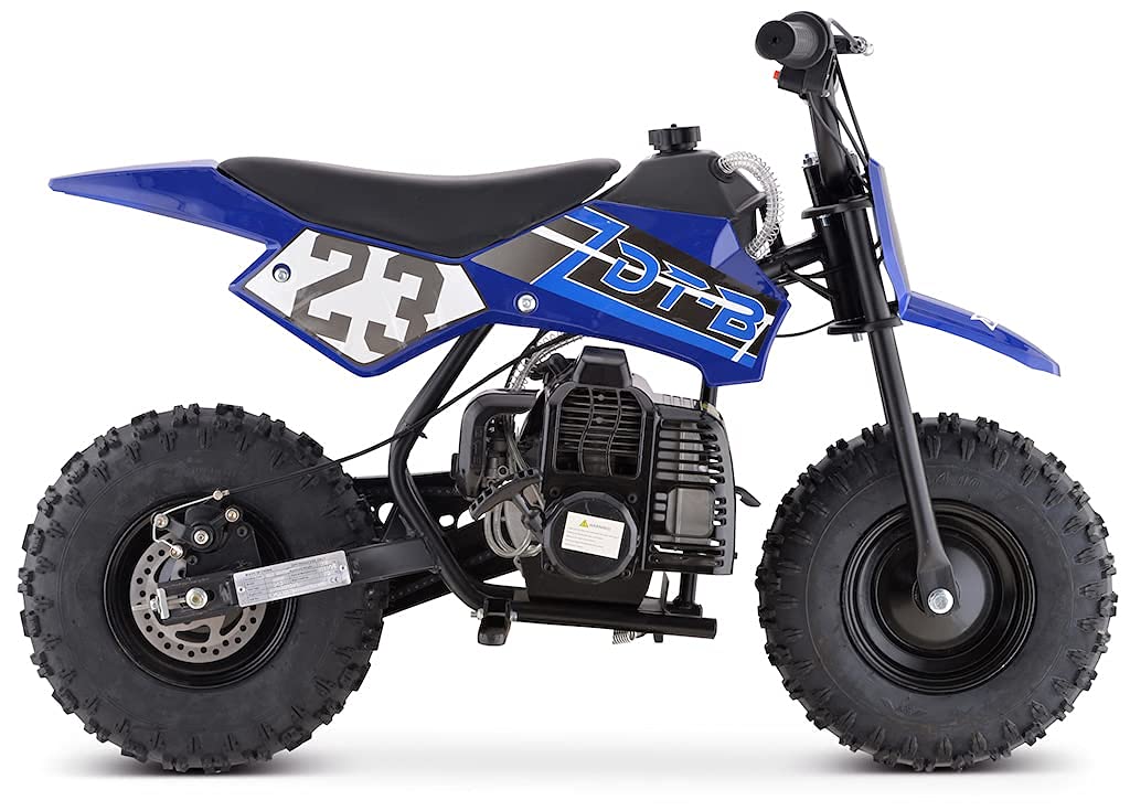 Best 50cc Kids Dirt Bike - Blue 2-Stroke Gas Pit Bike for Boys & Girls | Perfect for Off-Road Trails, Backyard Riding & Motocross Training