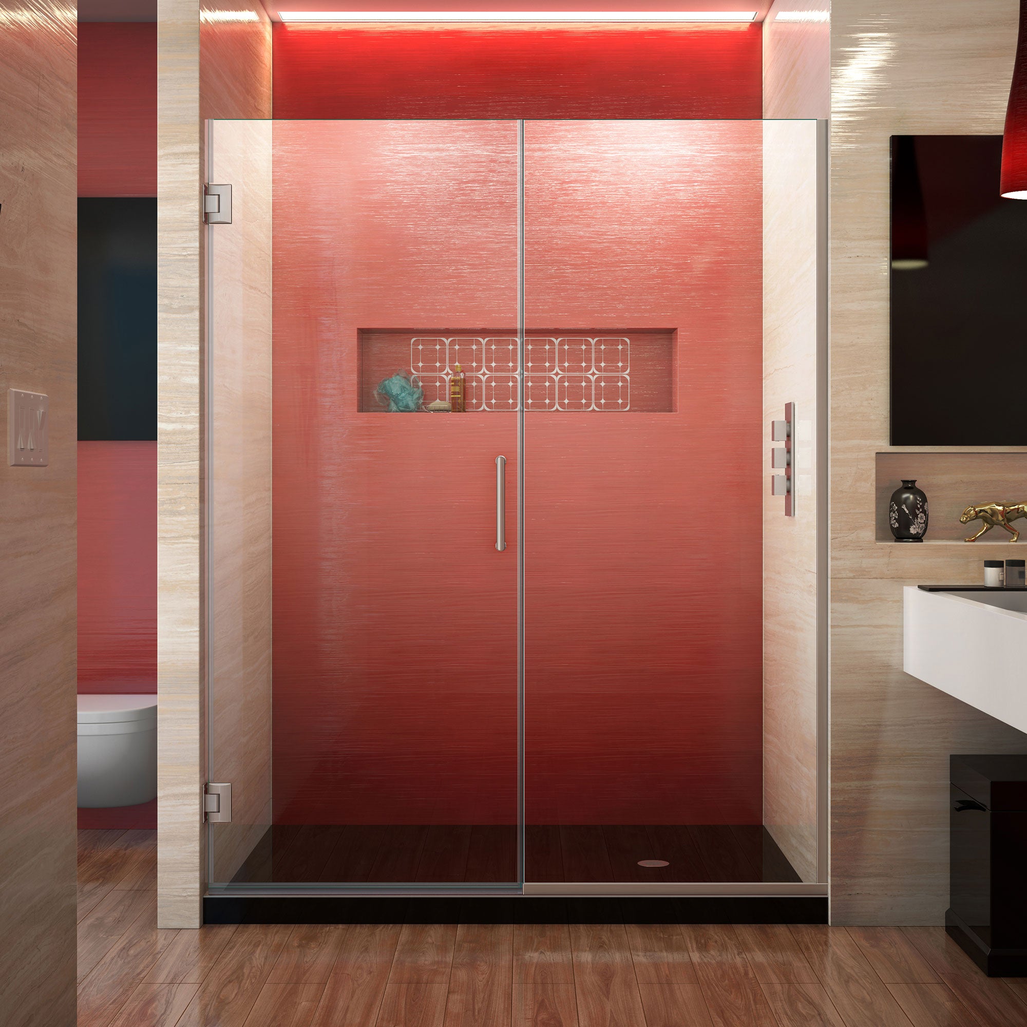 DreamLine Unidoor Plus Frameless Hinged Shower Door - 58.5