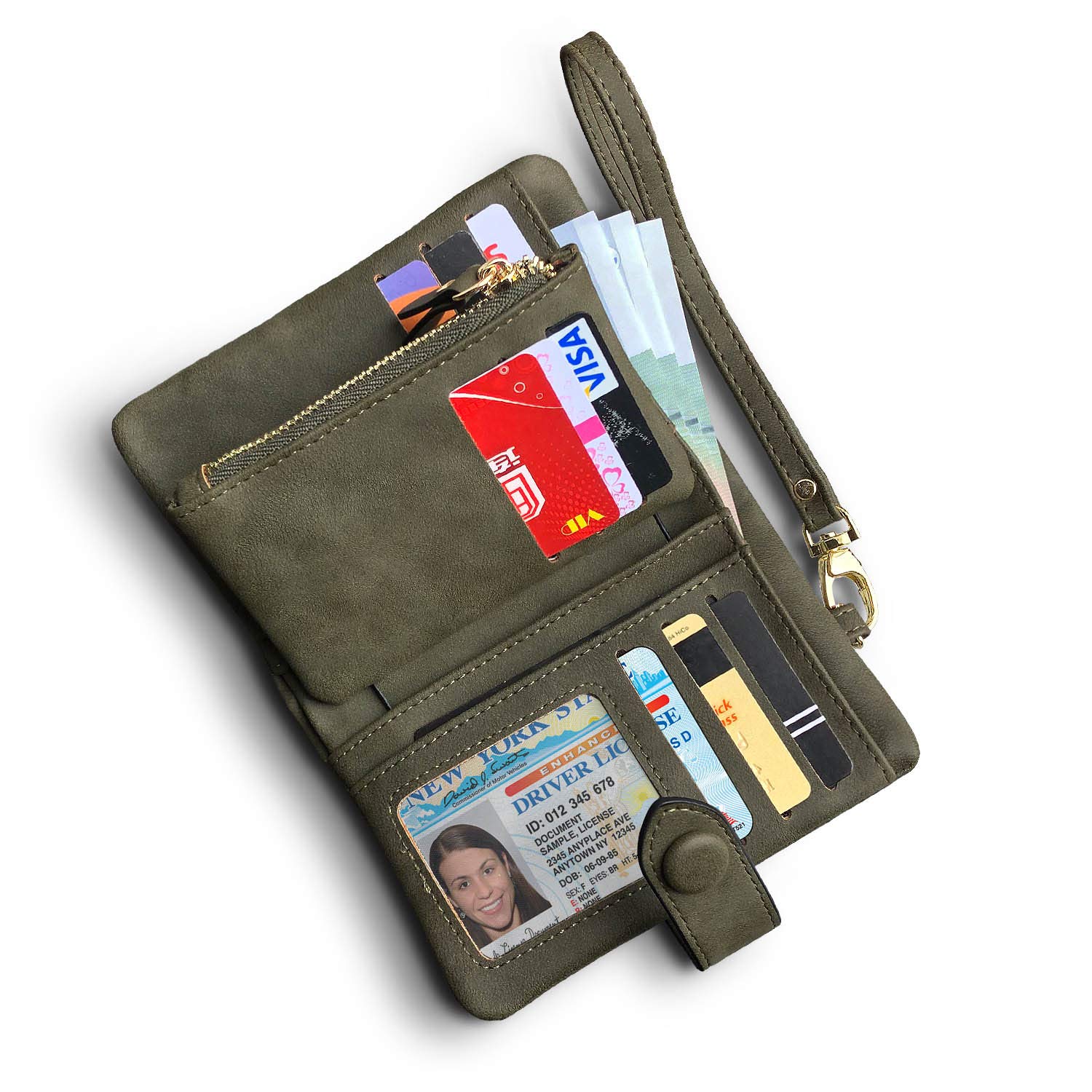 Stylish Women's RFID Blocking Leather Wallet - Bifold, Trifold & Mini Wristlet with Zipper Coin Purse - Small Soft Leather Billfold & Clutch for Everyday Use, Travel & Shopping