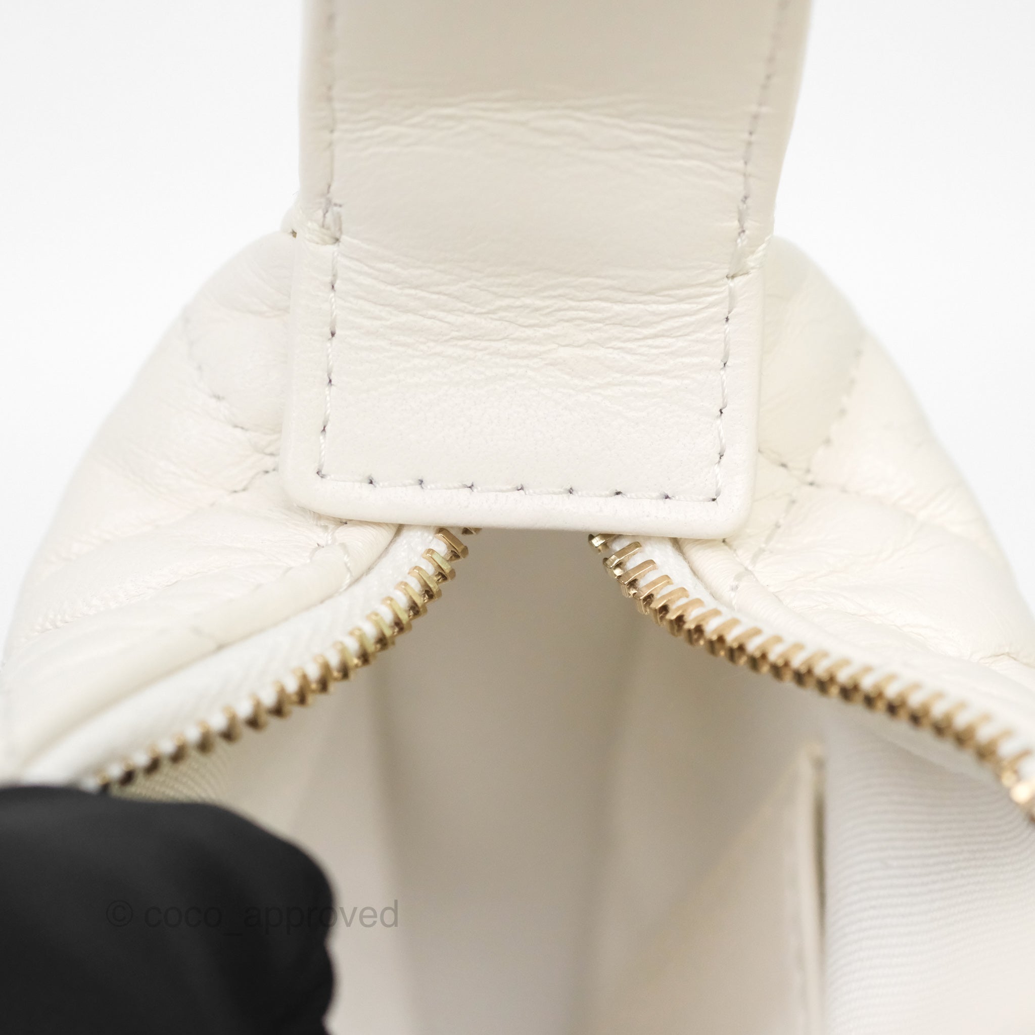 Chanel Chain Around Mini Hobo Bag in White Lambskin Leather with Gold Hardware 23C - Perfect for Evening Events & Luxury Fashion Accessories
