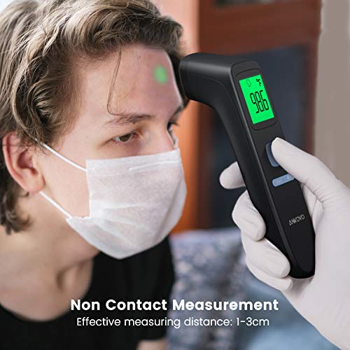 ANKOVO Non-Contact Infrared Thermometer - 2-in-1 Dual Mode Digital Thermometer for Adults, Babies & Kids - Fast & Accurate Forehead & Ear Temperature Reading - Perfect for Home, Office & Travel Use
