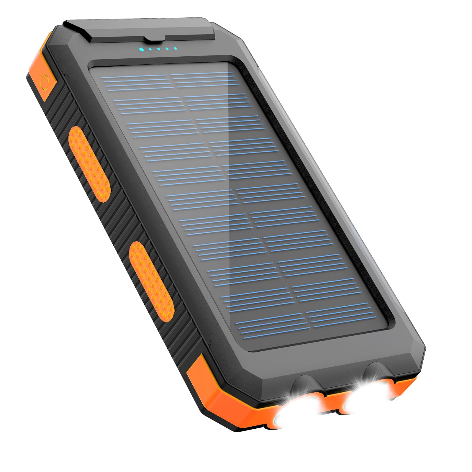 Annero 20000mAh Solar Power Bank - Waterproof Portable Solar Phone Charger with Dual USB Ports & LED Flashlight | Compatible with iPhone, Android & USB Devices | Perfect for Camping, Hiking & Emergency Power Backup