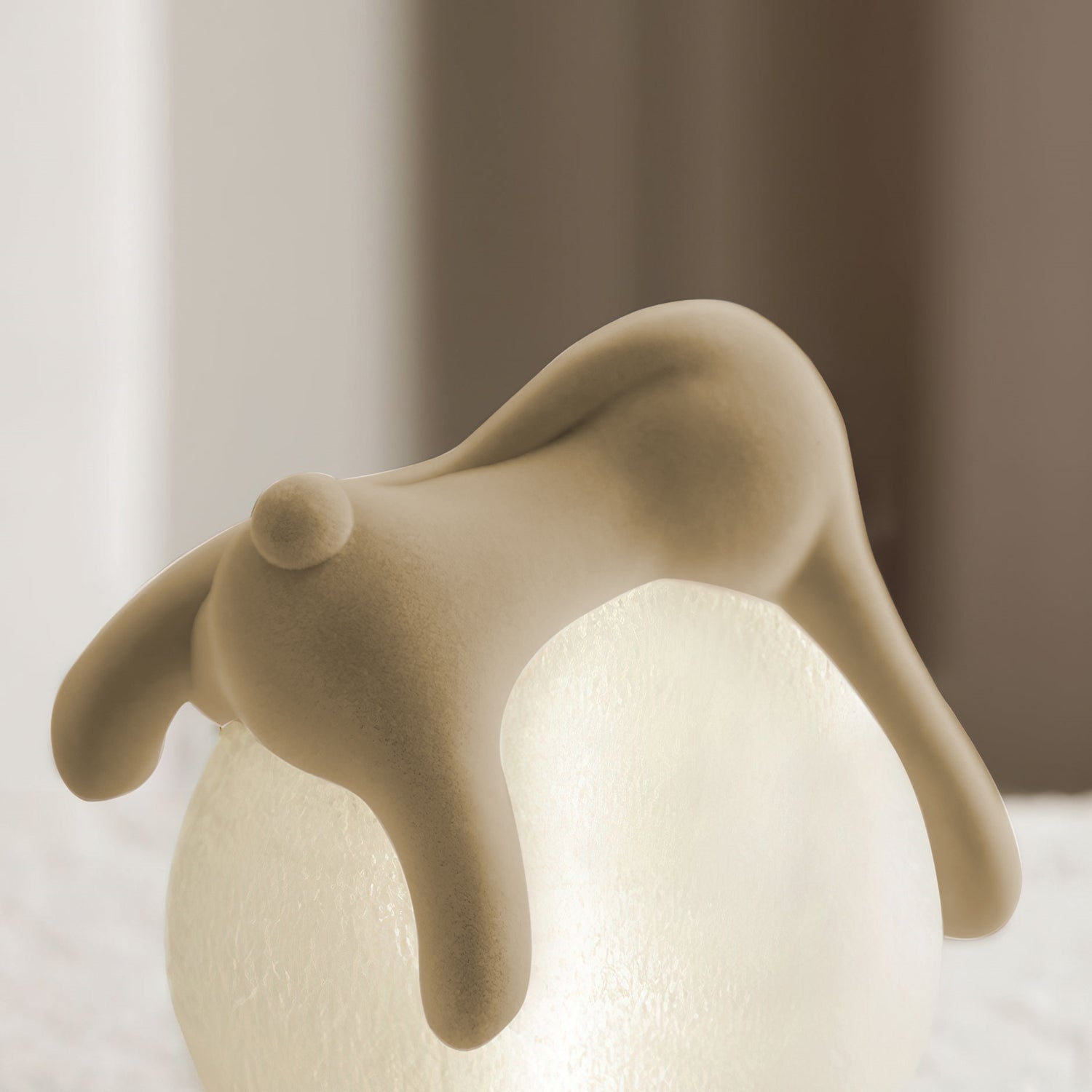 Cute Resin Rabbit Table Lamp - Nightstand & Bedside Decor for Kids Room, Nursery, or Living Room - Warm White LED Light for Cozy Ambience