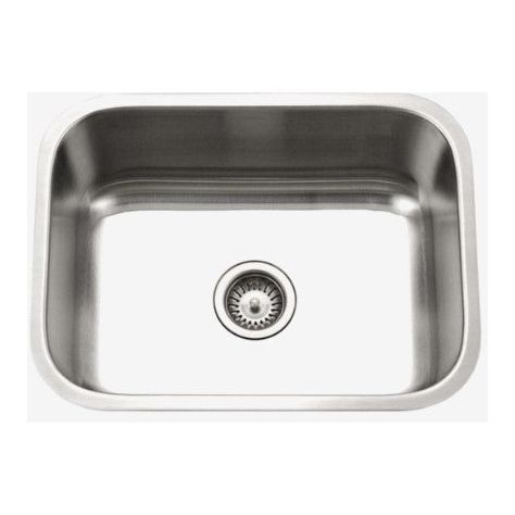 Houzer Eston Series 23 Stainless Steel Undermount Single Bowl Kitchen Sink - 16 Gauge STS 1300 1 - Perfect for Modern Kitchens, Restaurants & Food Prep Areas