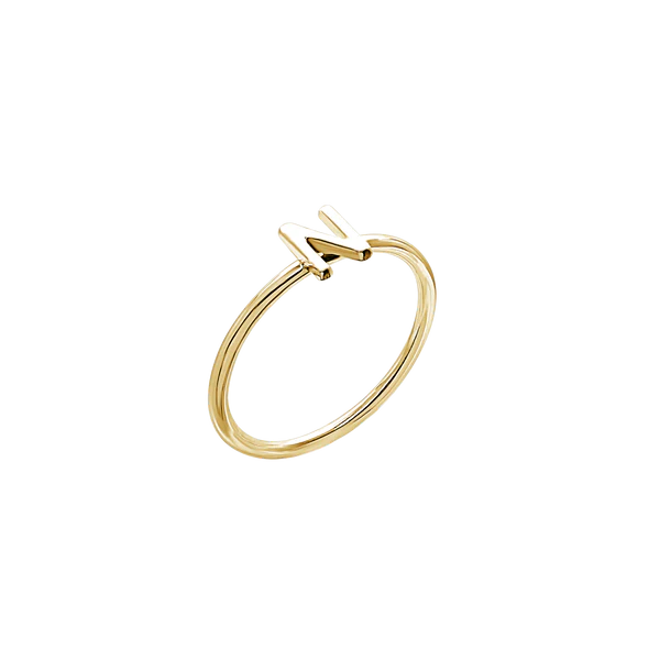 Amare Wear Initial Stackable Rings 14K Gold - Personalized Name Rings for Women, Dainty Layering Rings, Minimalist Jewelry Gift | Perfect for Everyday Wear, Stacking & Special Occasions