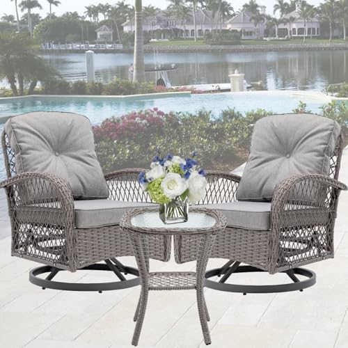 Gray/ Gray Cushion(2pc Swivel Chair & 1pc Table)