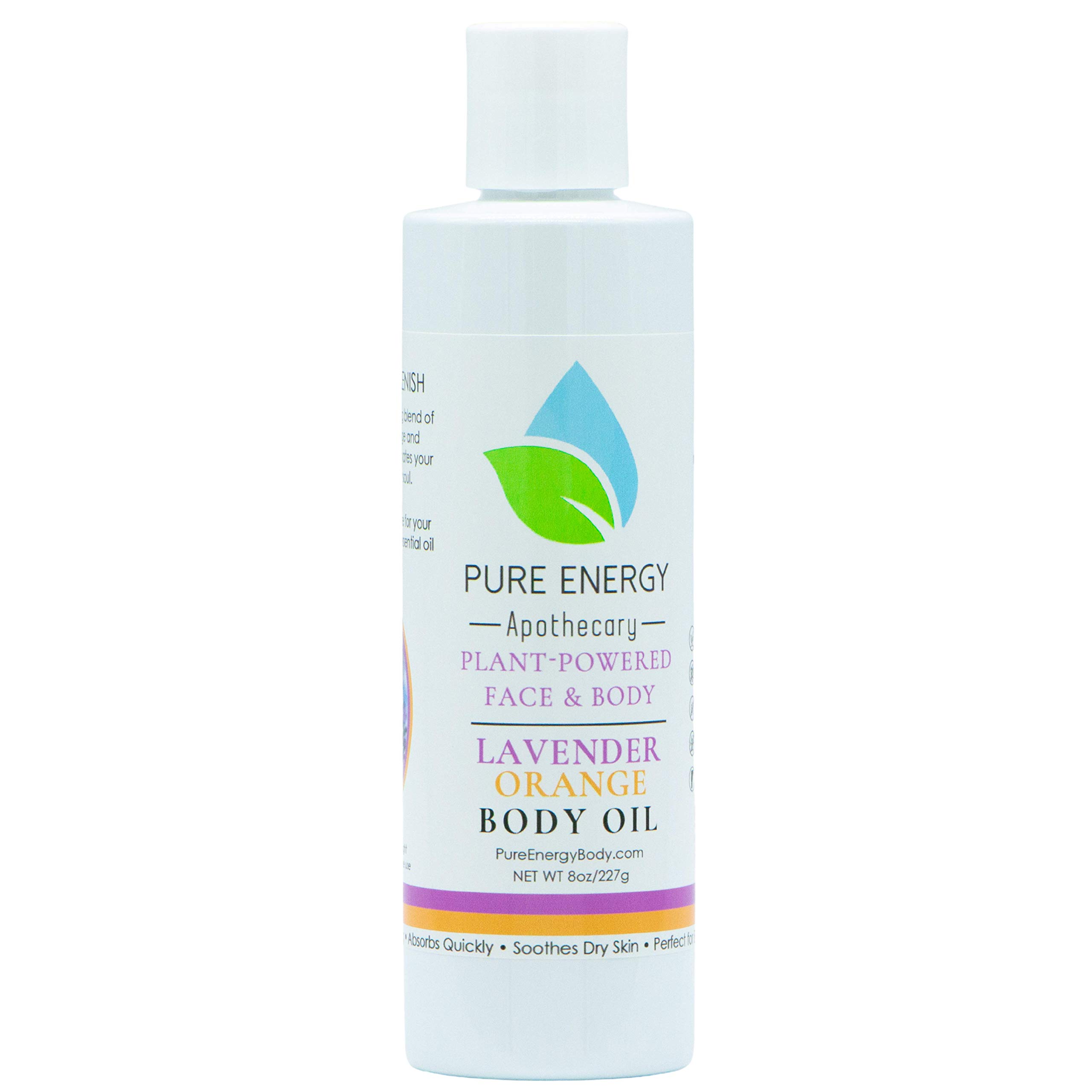 Organic Lavender & Orange Body Oil - 8 oz for Relaxation & Hydration | Perfect for Massage, Aromatherapy & Dry Skin Care