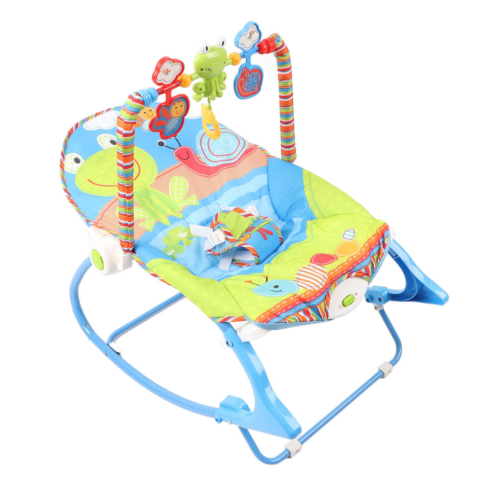 **Ergonomic Baby Rocking Chair - Adjustable Infant Seat with Music & Vibration, Cute Cartoon Animal Design for Boys & Girls | Perfect for Nursery, Playtime & Soothing**