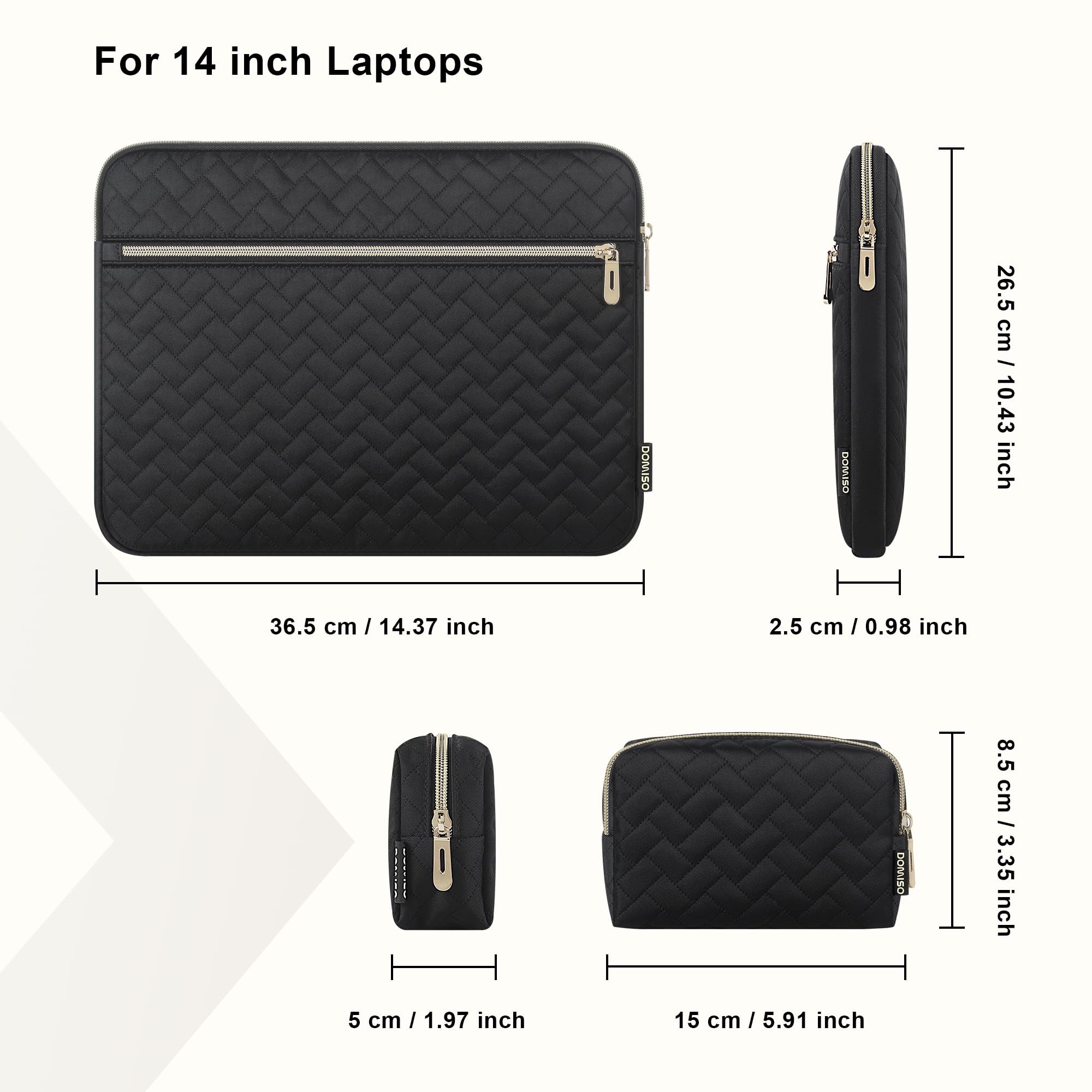 DOMISO 14 Inch Laptop Sleeve - Protective Case Compatible with MacBook Air/Pro 14