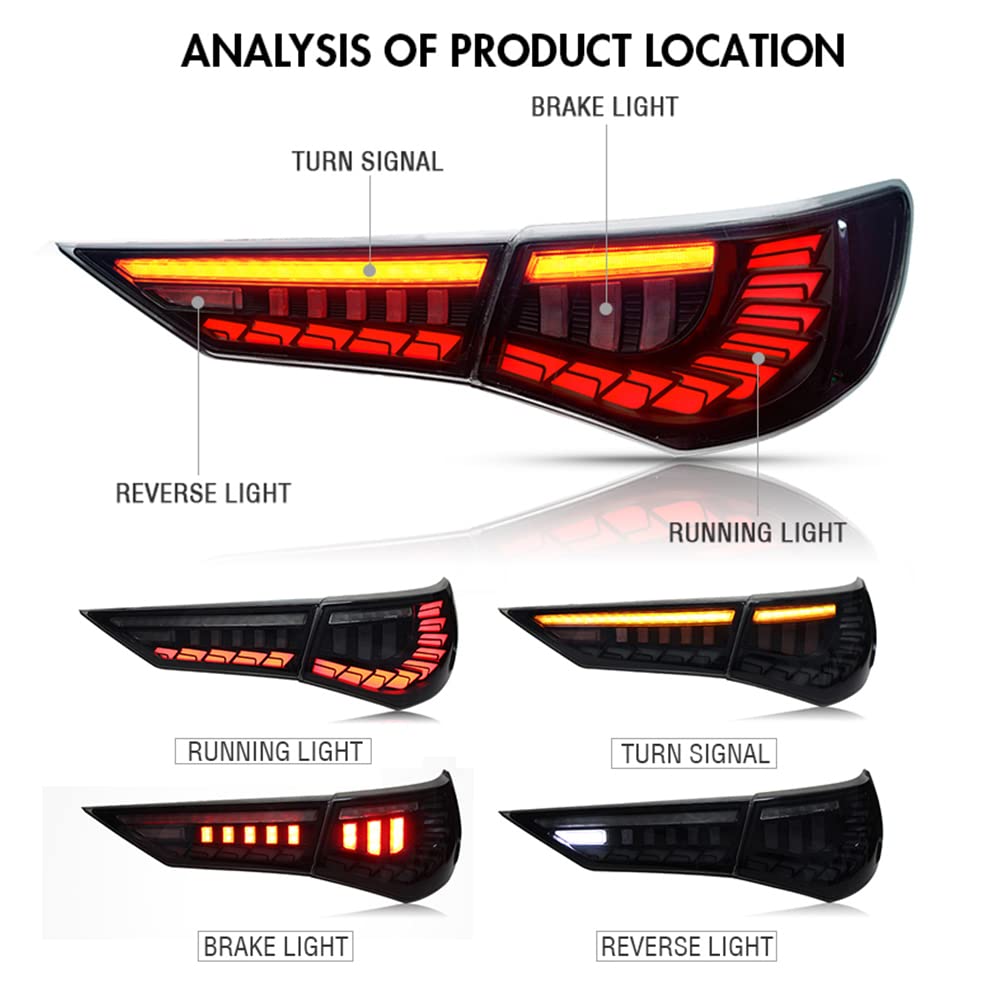TT-ABC LED Tail Lights for Nissan Sentra 2020-2023 - Smoked Lens with Start Animation - Direct Fit Replacement Rear Lamp Assembly - Enhanced Night Visibility & Style Upgrade for Daily Commute & Custom Car Builds
