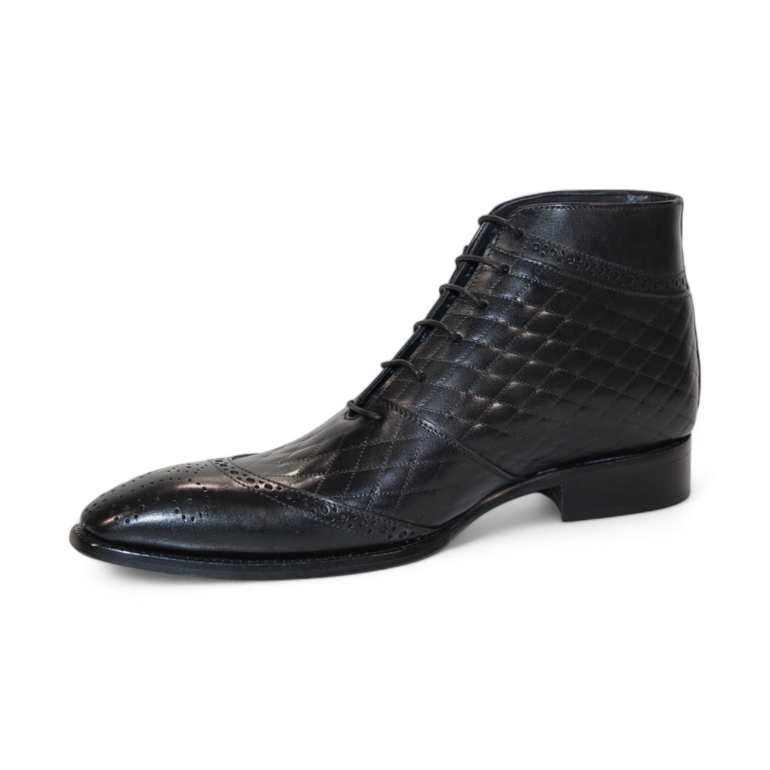 Duca Di Matiste Lauro Men's Leather Dress Shoes - Classic Black Formal Oxfords for Business, Wedding & Special Occasions