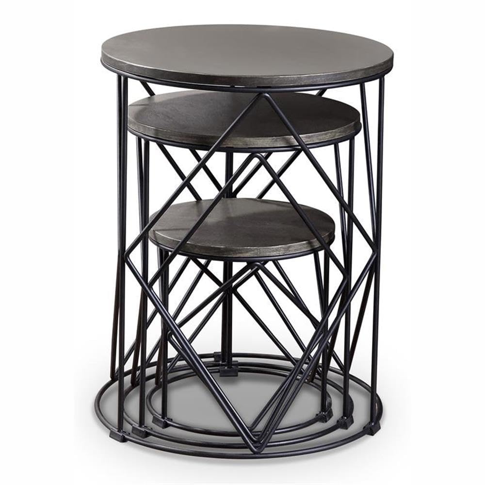 Furniture of America Nikova Contemporary Black Wood 3-Piece Nesting Coffee Tables - Perfect for Living Room, Office & Small Space Decor