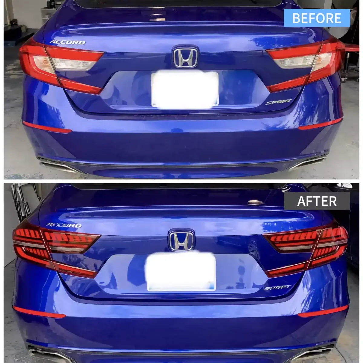 2018-2022 Honda Accord 10th Gen LED Tail Light Assembly - Full LED Dynamic Welcome Lighting - Direct Fit Replacement - Enhanced Visibility & Style for Night Driving