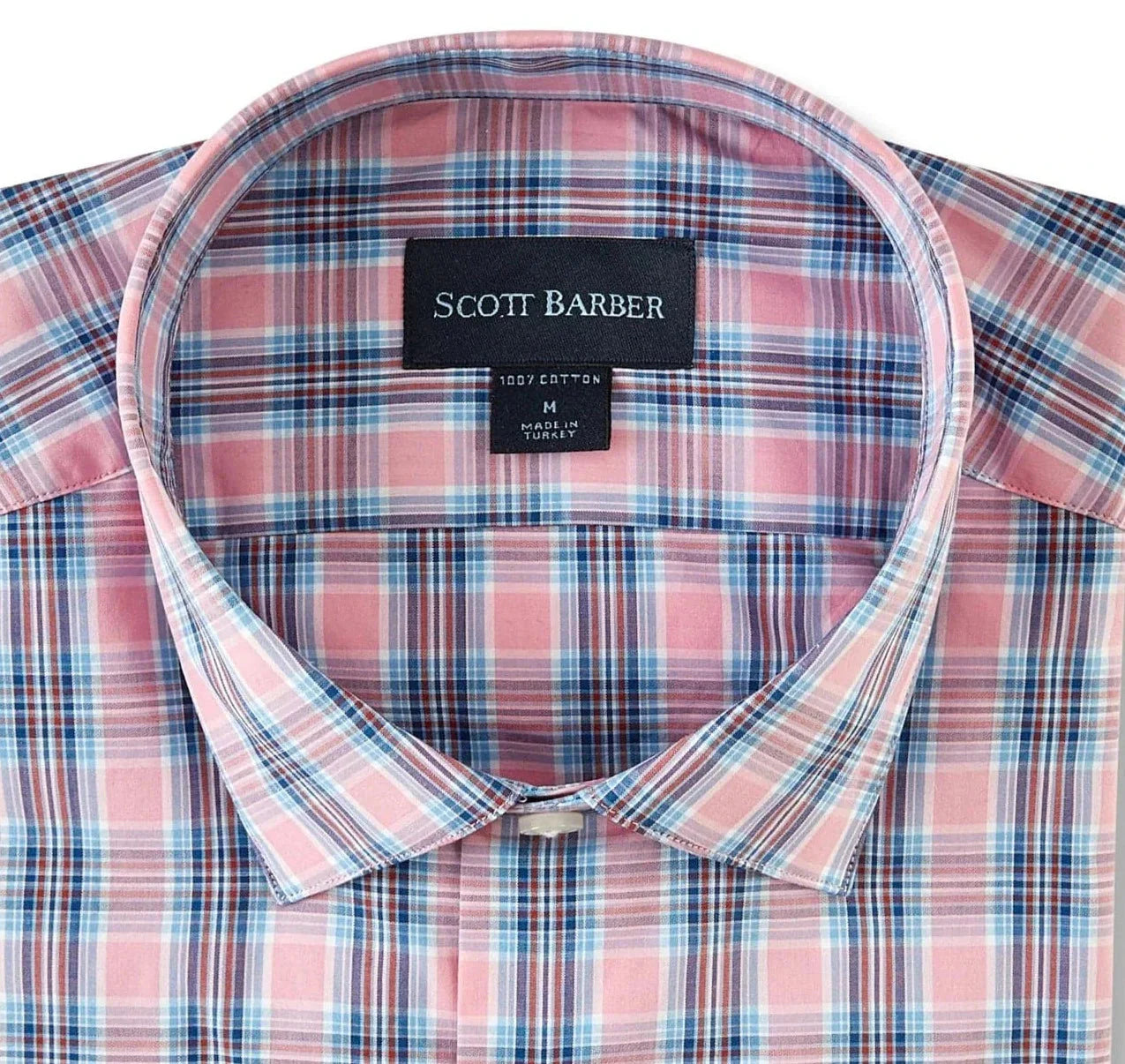Scott Barber Rose Plaid Long Sleeve Sport Shirt - Comfortable & Stylish for Outdoor Activities, Golf & Casual Wear
