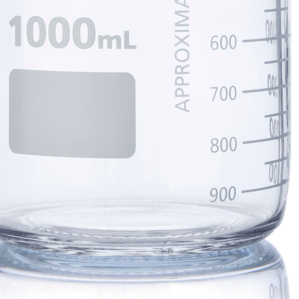 1000mL GL45 Screw Cap Media Bottle - 3.3 Borosilicate Glass with Dual Graduations (10/Box) - Ideal for Laboratory, Chemical Storage & Scientific Experiments
