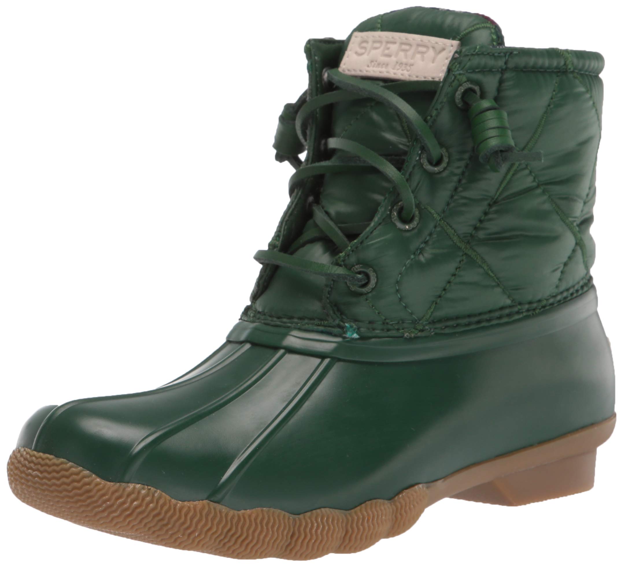 Sperry Women's Waterproof Rain Boots - Nylon Quilted Green Size 6 | Comfortable & Stylish for Outdoor Adventures, Gardening, and Wet Weather