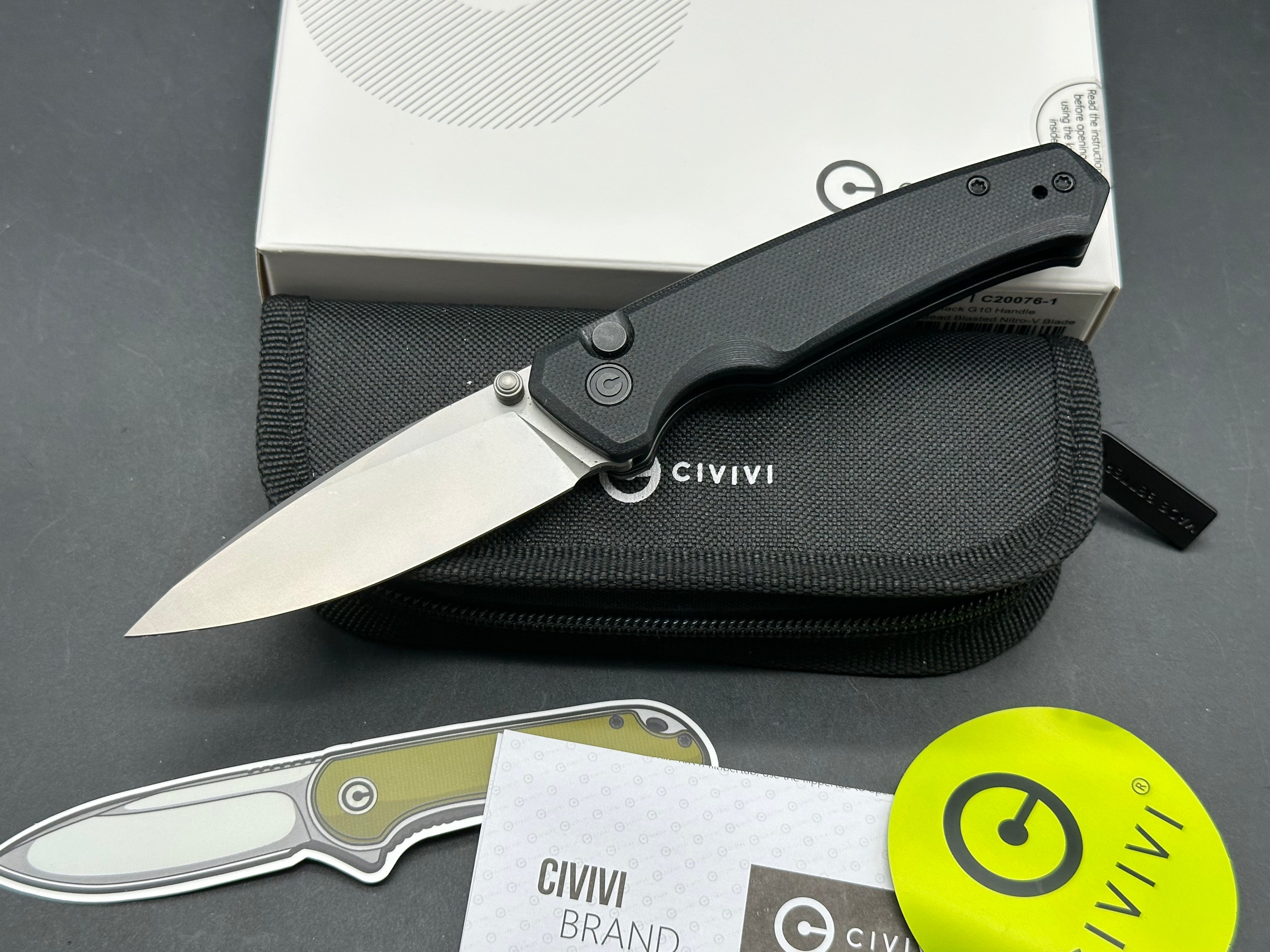 Civivi Altus Folding Pocket Knife - Black G10 Handle, Nitro-V Steel Blade - EDC, Outdoor, Camping, Survival Gear
