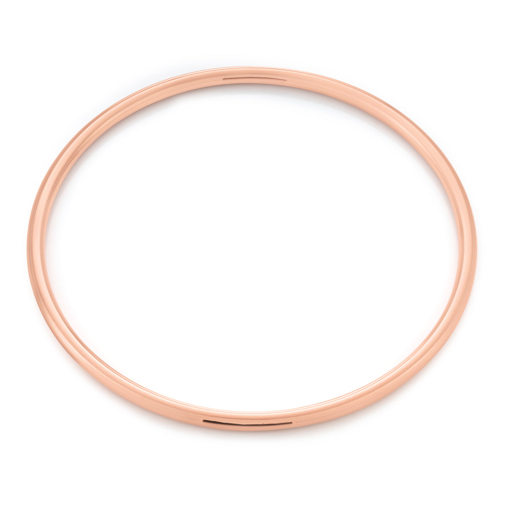 9ct 4mm x 65mm Rose Gold Silver Filled Plain Golf Bangle Bracelet - Perfect for Golf Lovers, Sports Enthusiasts & Everyday Wear