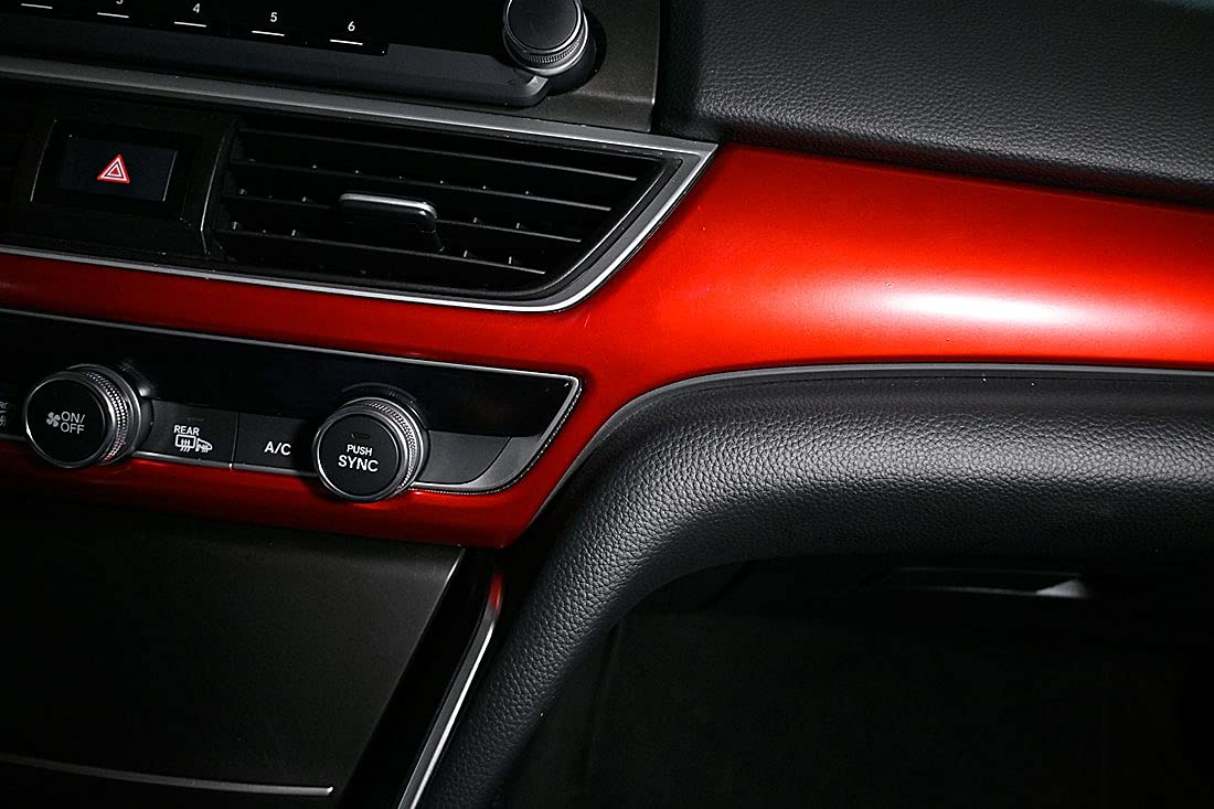 GZXinWei Red Center Console Dashboard Trim Panel Cover for 2018-2021 Honda Accord 10th Gen - Interior Accessories Upgrade for Enhanced Driving Experience