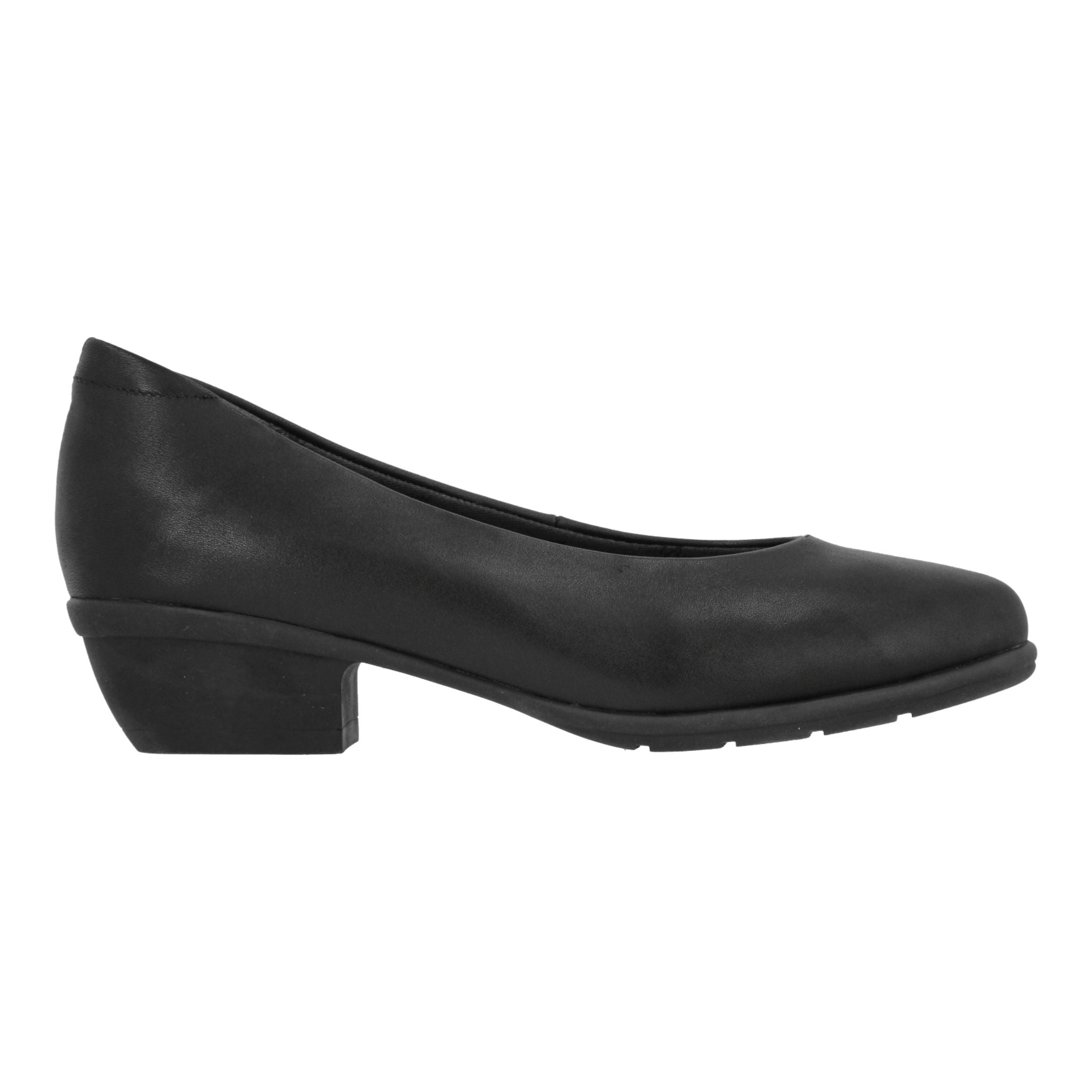 Stylish Black Leather Heels for Women - Comfortable Short Heel Dress Shoes for Office, Party & Evening Wear