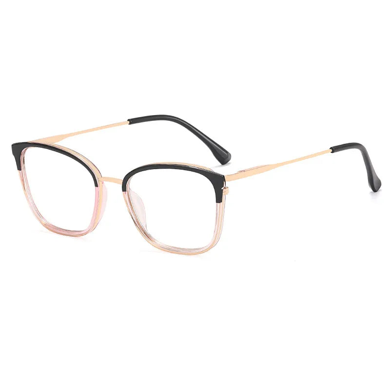 CCspace Women's Full Rim Square TR90 Titanium Eyeglasses 56863 - Lightweight & Durable Glasses for Work, Reading & Fashion