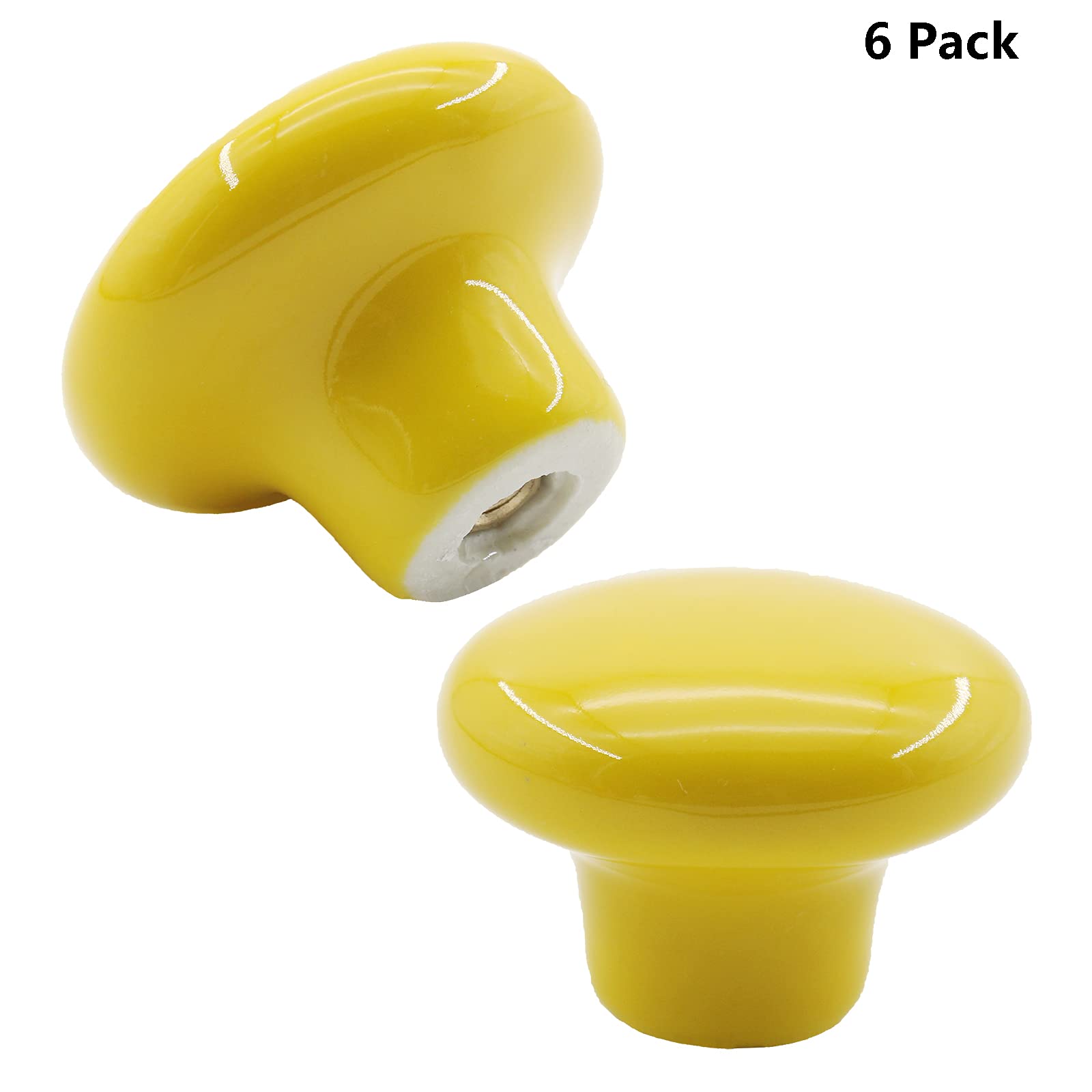 6 Pack Ceramic Cabinet Knobs - Unique Handmade Decorative Drawer Pulls for Kitchen, Dresser, Wardrobe & Bathroom | Round Knobs for Home Improvement & Office Desk Organization | Durable & Stylish Hardware for DIY Furniture Upgrade