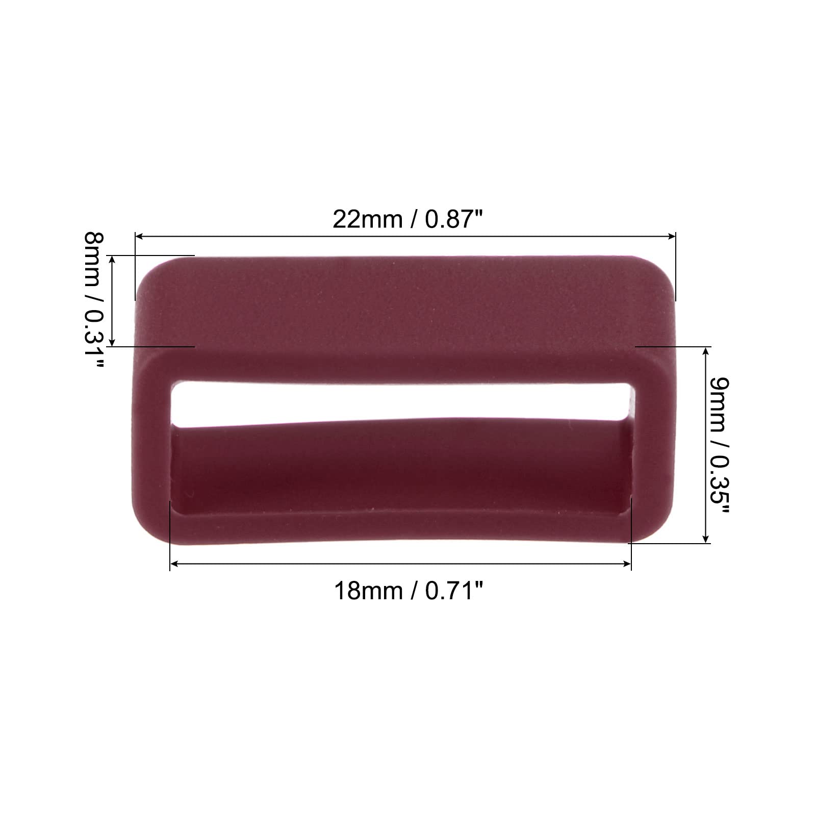 uxcell 18mm Wine Red Silicone Watch Band Strap Loops - 4 Pcs Rubber Replacement Fastener Rings Holder Keeper for Men Women, Sport Casual Dress Watches