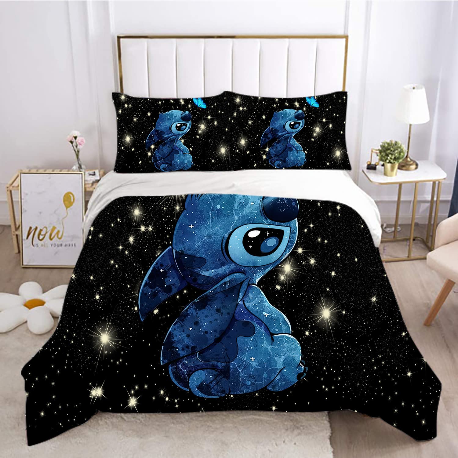 EQARPZM 3D Printed Cartoon Kids Bedding Set - Lightweight Duvet Cover & 2 Pillowcases (Black, Twin Size) for Anime Lovers - Perfect for Children's Rooms, Sleepovers & Themed Bedrooms
