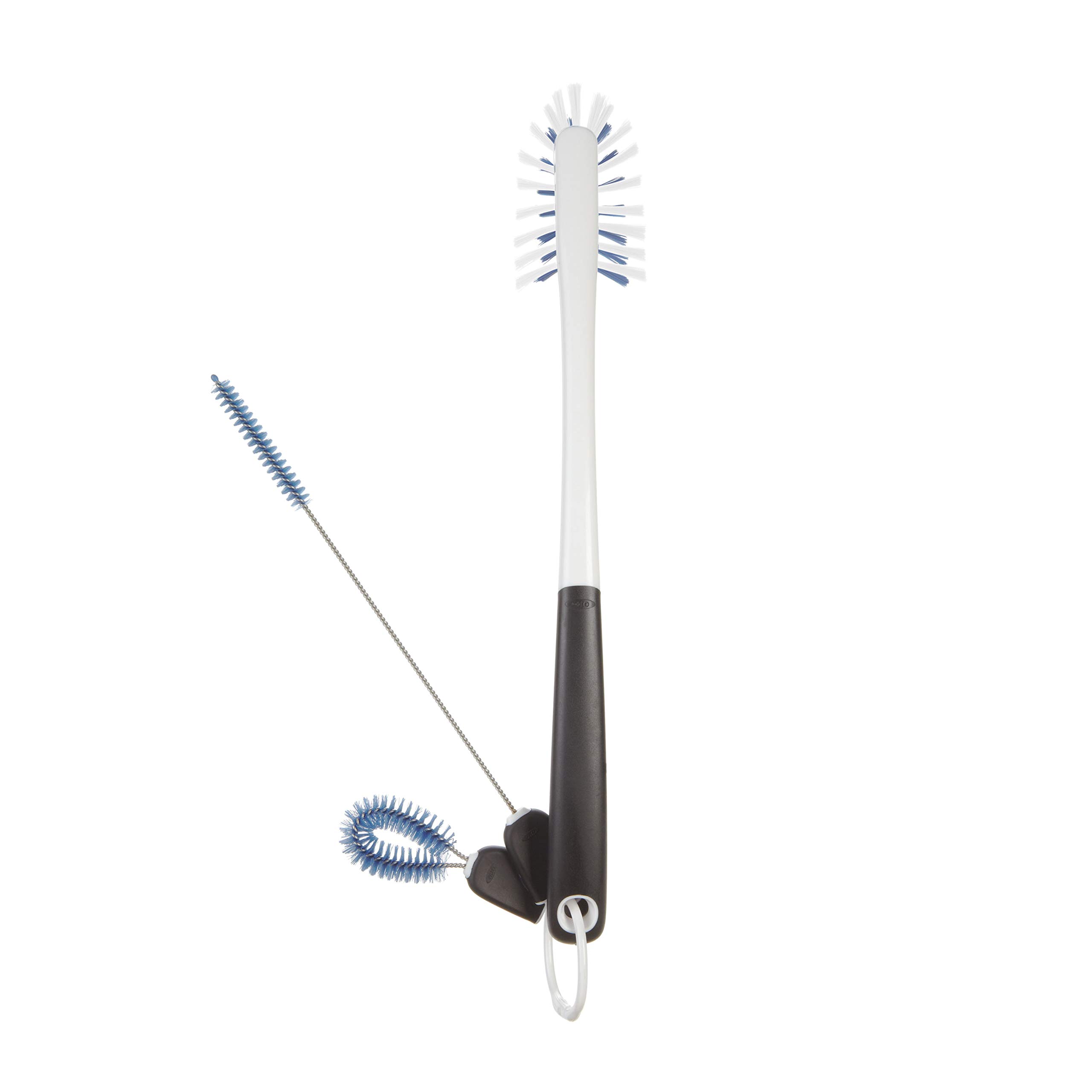 OXO Water Bottle Cleaning Set - Reusable Brush Kit for Stainless Steel & Glass Bottles | Perfect for Home, Office, Gym & Travel | Slate Gray
