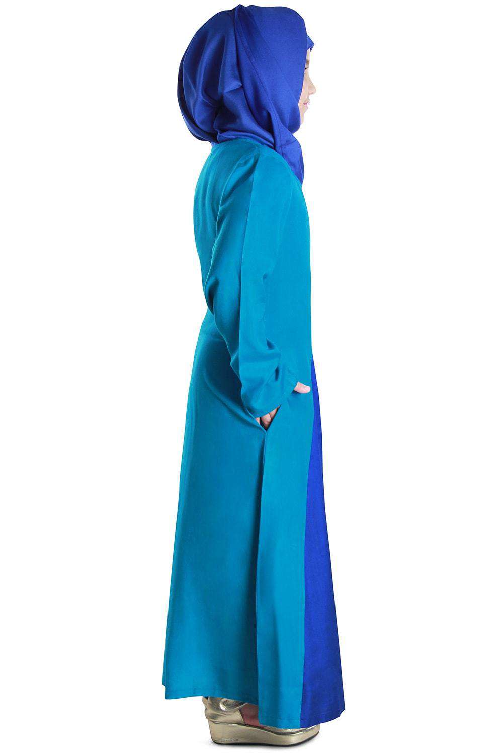 Dual Color Rayon Kids Abaya for Girls - Comfortable & Stylish Islamic Dress for School, Prayer, and Special Occasions