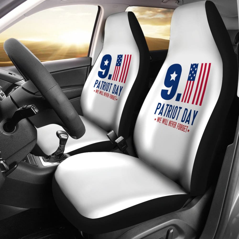 Patriotic Car Seat Covers - Never Forget 9/11 - Perfect Gift for Memorial Day, Veterans Day & Patriot Day - USA Flag Design for Trucks & SUVs - Great for Honoring Heroes & Showing American Pride