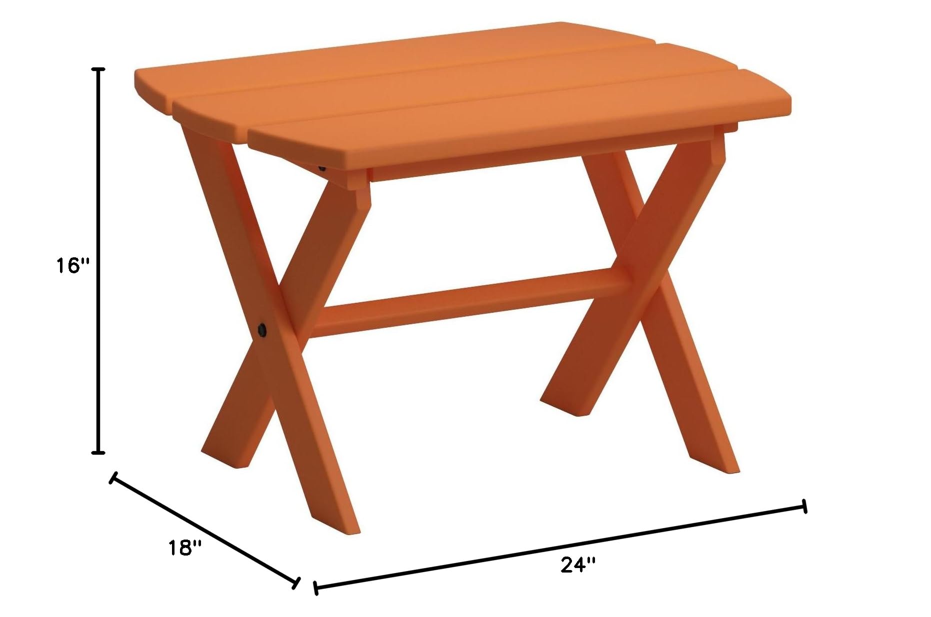 A & L Furniture Poly Folding End Table - Compact & Lightweight Side Table for Living Room, Patio, Camping - Orange