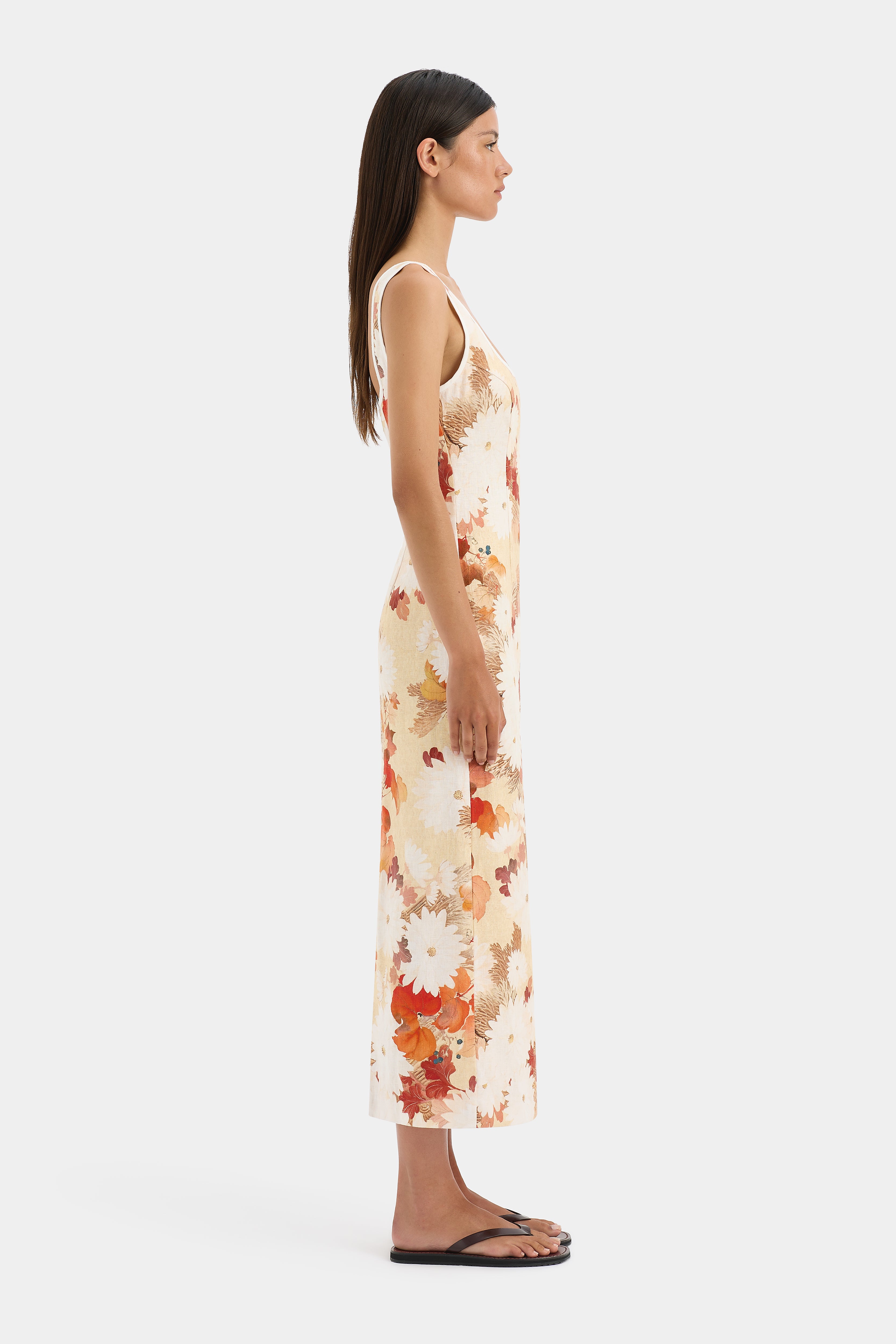 Jessamine Floral Print Midi Dress for Women - Elegant Summer Casual & Party Wear - Perfect for Beach, Wedding, and Date Night