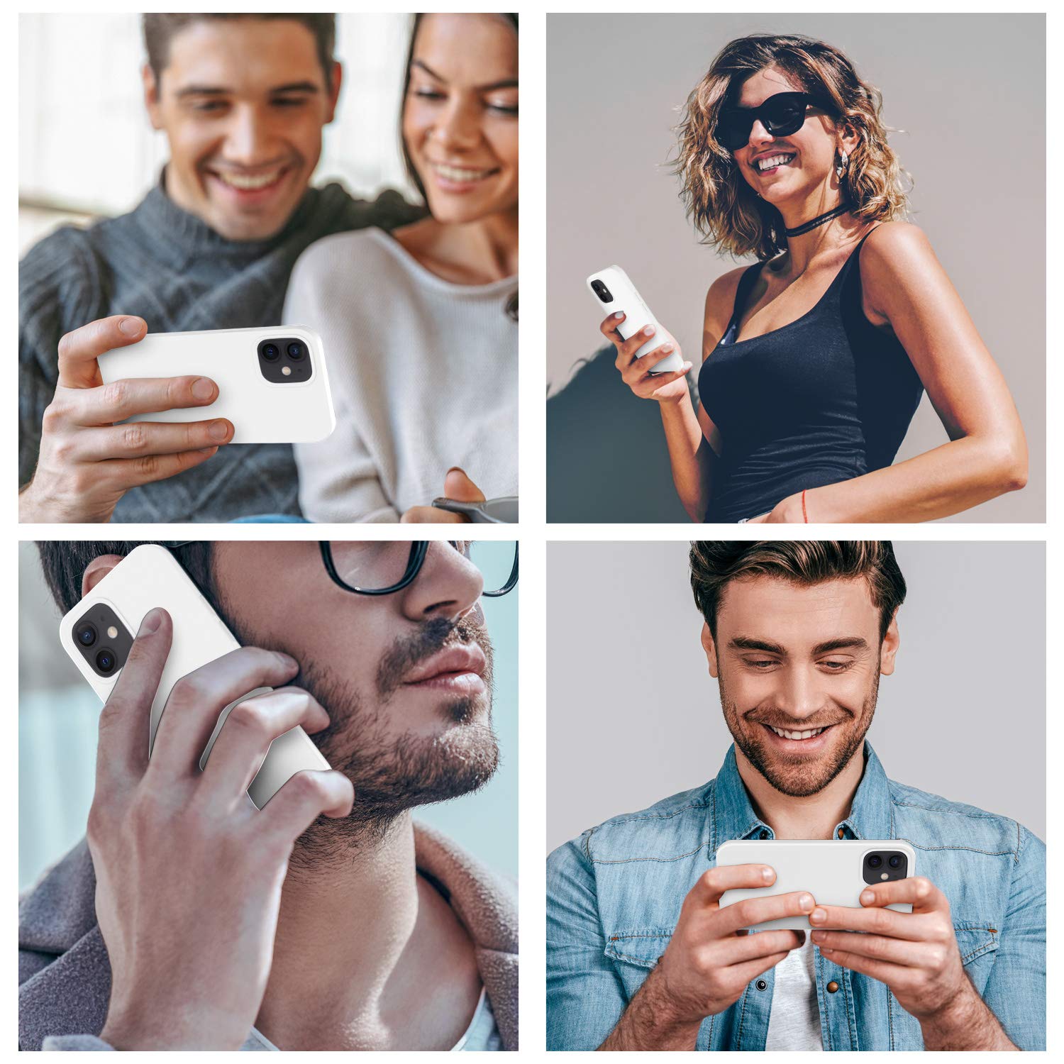 5 in 1 Shockproof iPhone 12/12 Pro Case with 2 Screen Protectors & 2 Lens Protectors - Soft Silicone Cover with Microfiber Lining (White) | Perfect for Daily Protection, Work & Outdoor Activities