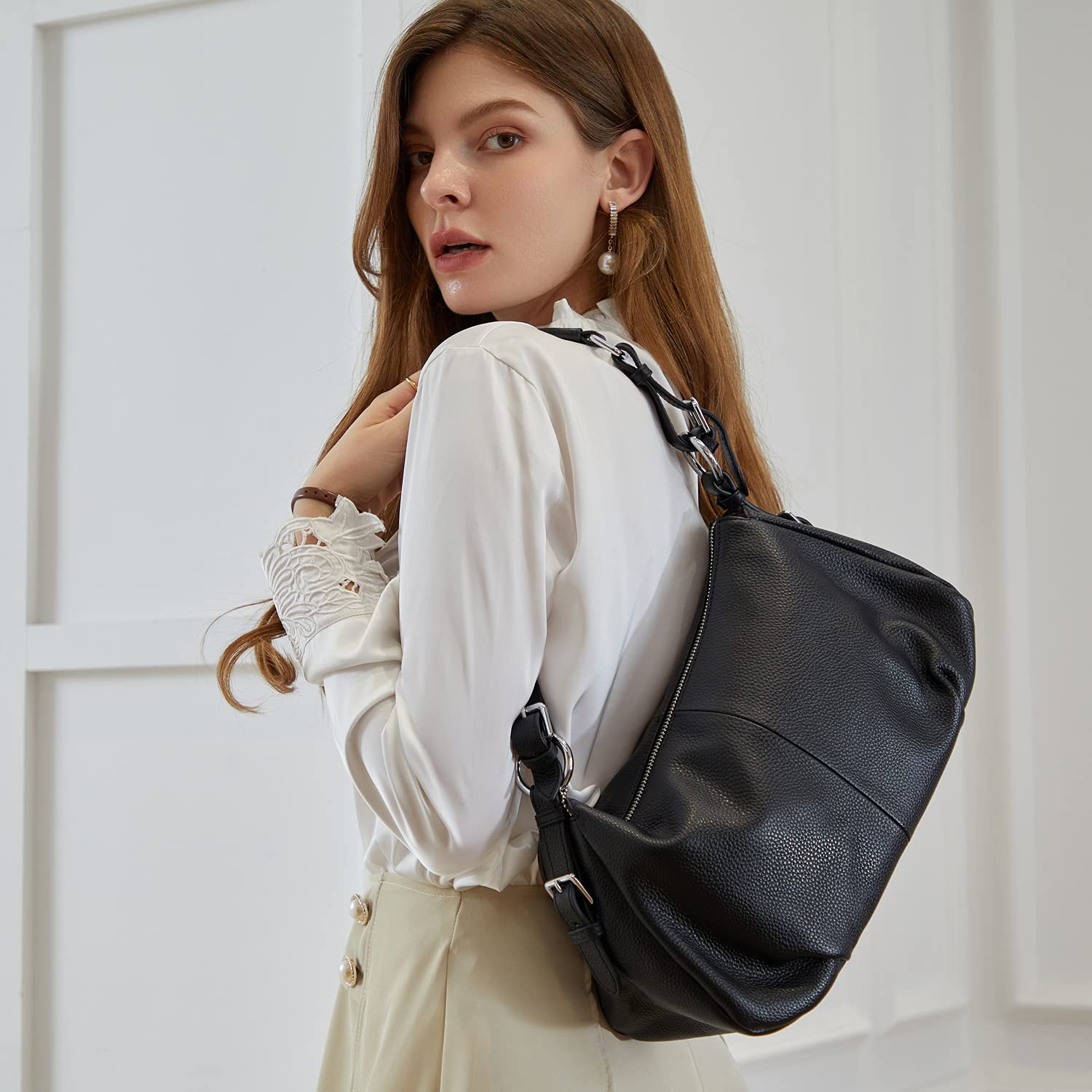 HESHE Genuine Leather Purses for Women - Stylish Hobo Shoulder Bags, Tote Bags & Crossbody Satchel Handbags | Perfect for Work, Travel & Everyday Use