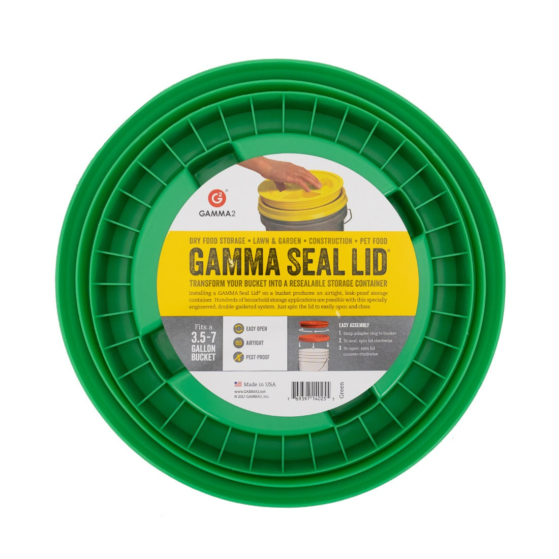 Gamma Seal Lid - Airtight Food Storage Container Lid for 5 Gallon Buckets | Perfect for Dry Goods, Pet Food & Bulk Storage