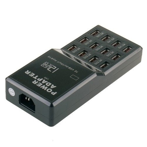 12-Port 60W USB Charging Station for Multiple Devices - Fast Charging Hub for Phones, Tablets, Smartwatches & More - Perfect for Home, Office & Travel Use