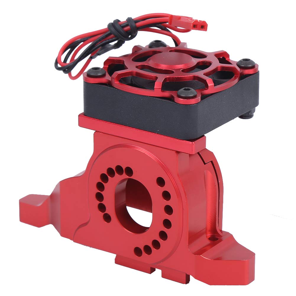 High-Performance RC Motor Mount Heat Sink - Aluminum Alloy Cooling Bracket for 1/10 Scale 4x4 & 6x6 RC Cars (Red) - Perfect for Traxxas TRX4 Sport, Crawlers & Off-Road RC Vehicles