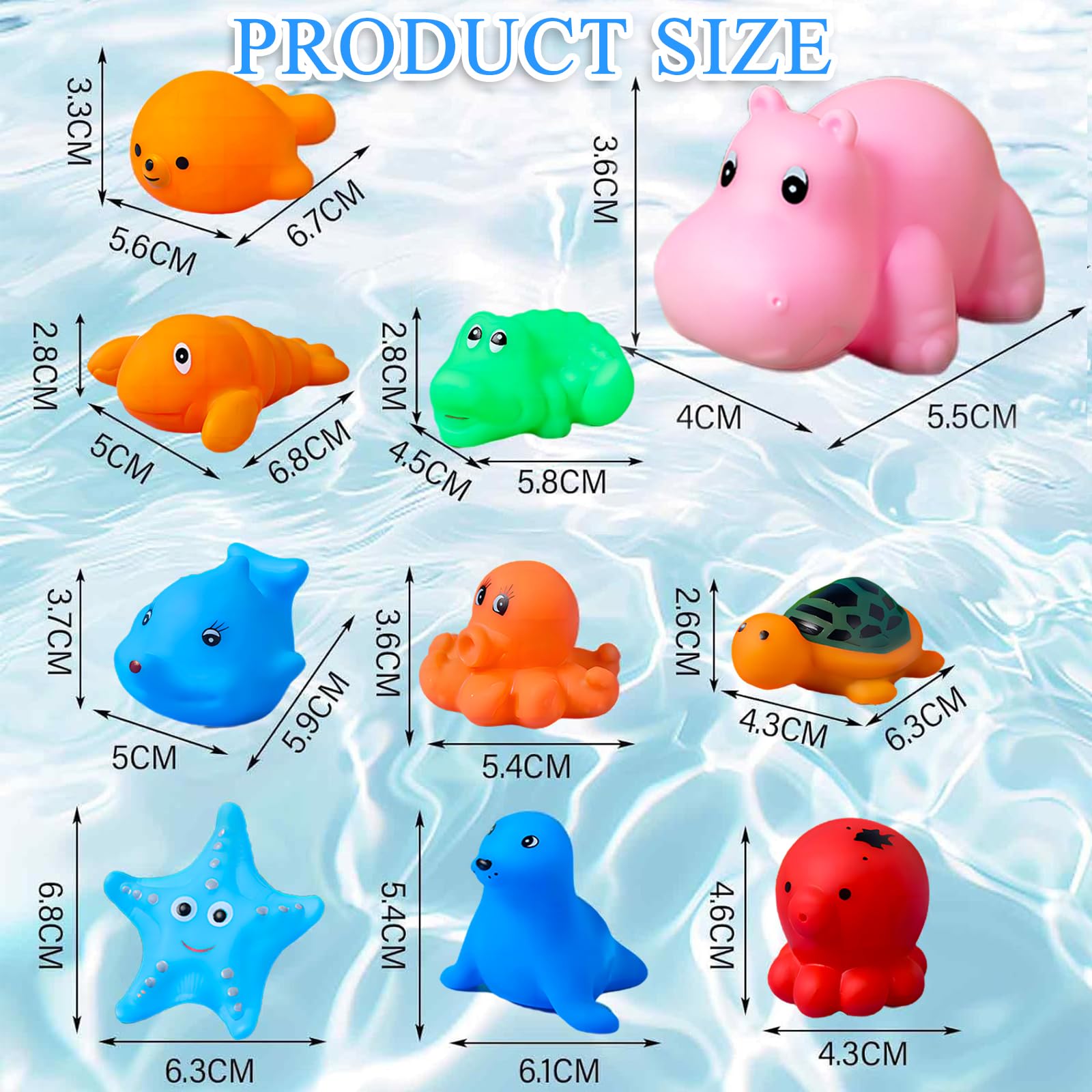 24-Piece Farm & Ocean Animal Baby Bath Toys Set - Rubber Ducks & Sea Creatures for Toddlers & Kids - Water Play Toys for Boys & Girls - Perfect for Bath Time, Summer Beach, Pool Parties & Birthday Favors