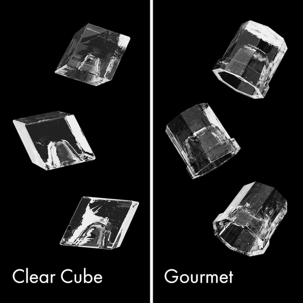 ZLINE Autograph Edition 15-inch Clear Cube Ice Maker with Drain Pump - Stainless Steel Door & Gold Handle - Commercial & Home Bar Use (ICCDZ ST 15 G)