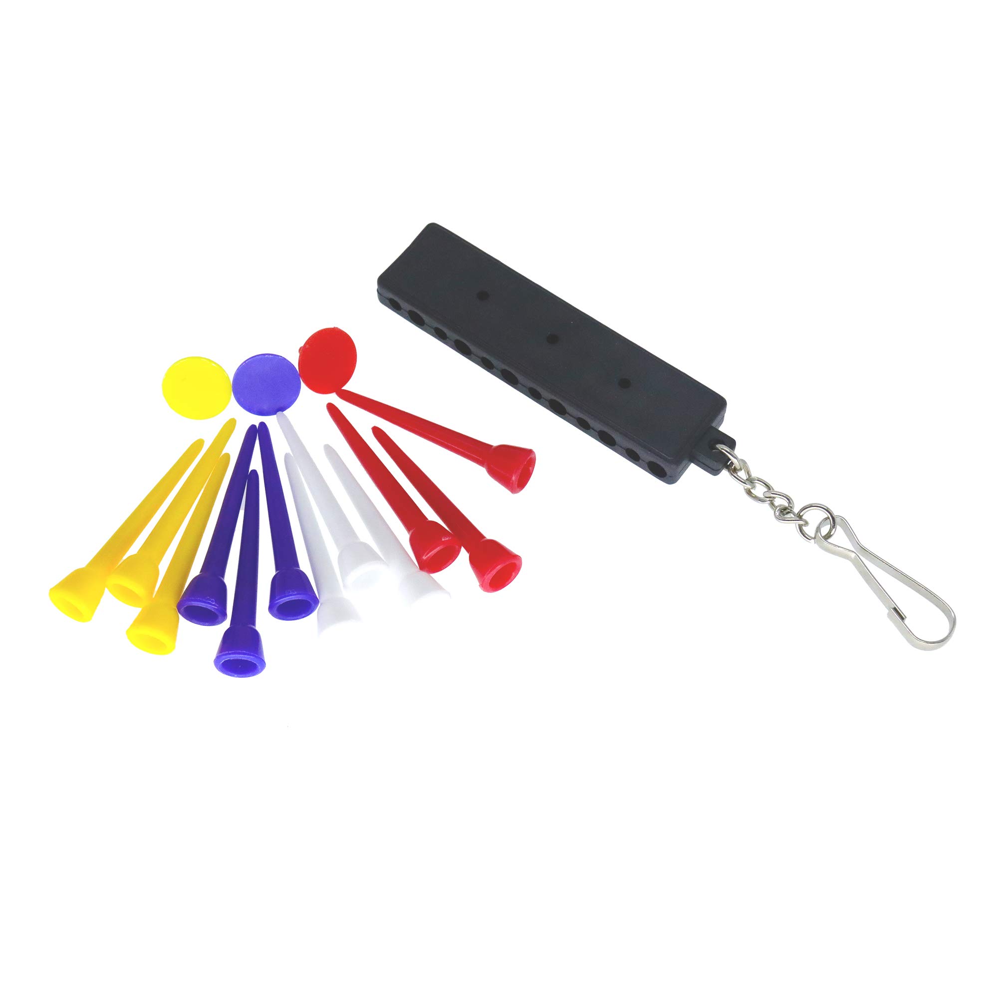Premium Golf Tee Holder & Ball Marker Set - 12 Tees & 3 Markers for Golf Accessories | Perfect for Golf Course, Driving Range & Tournament Play